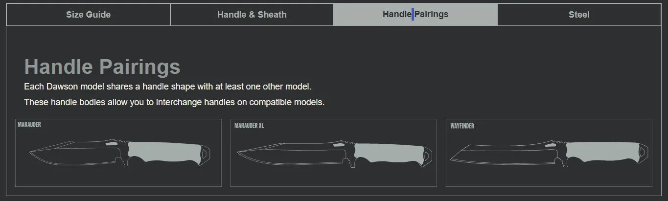 DAWSON WAYFINDER WILDFIRE BLACK G10 HANDLE PAIRINGS.jpg