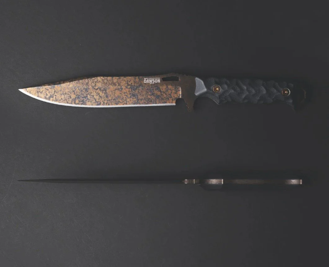 DAWSON MARAUDER XL WILDFIRE BLADE BLACK G10 HANDLE FIXED BLADE KNIFE