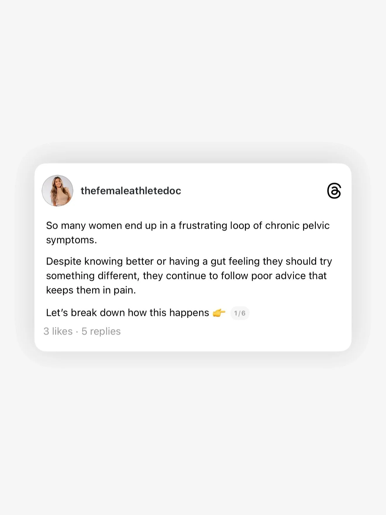 Our approach to break the cycle👇

We believe in a comprehensive, personalized approach that considers the whole body and its unique needs.

Instead of blanket advice, we:

👉 Work with you to understand your symptoms and how they relate to your move