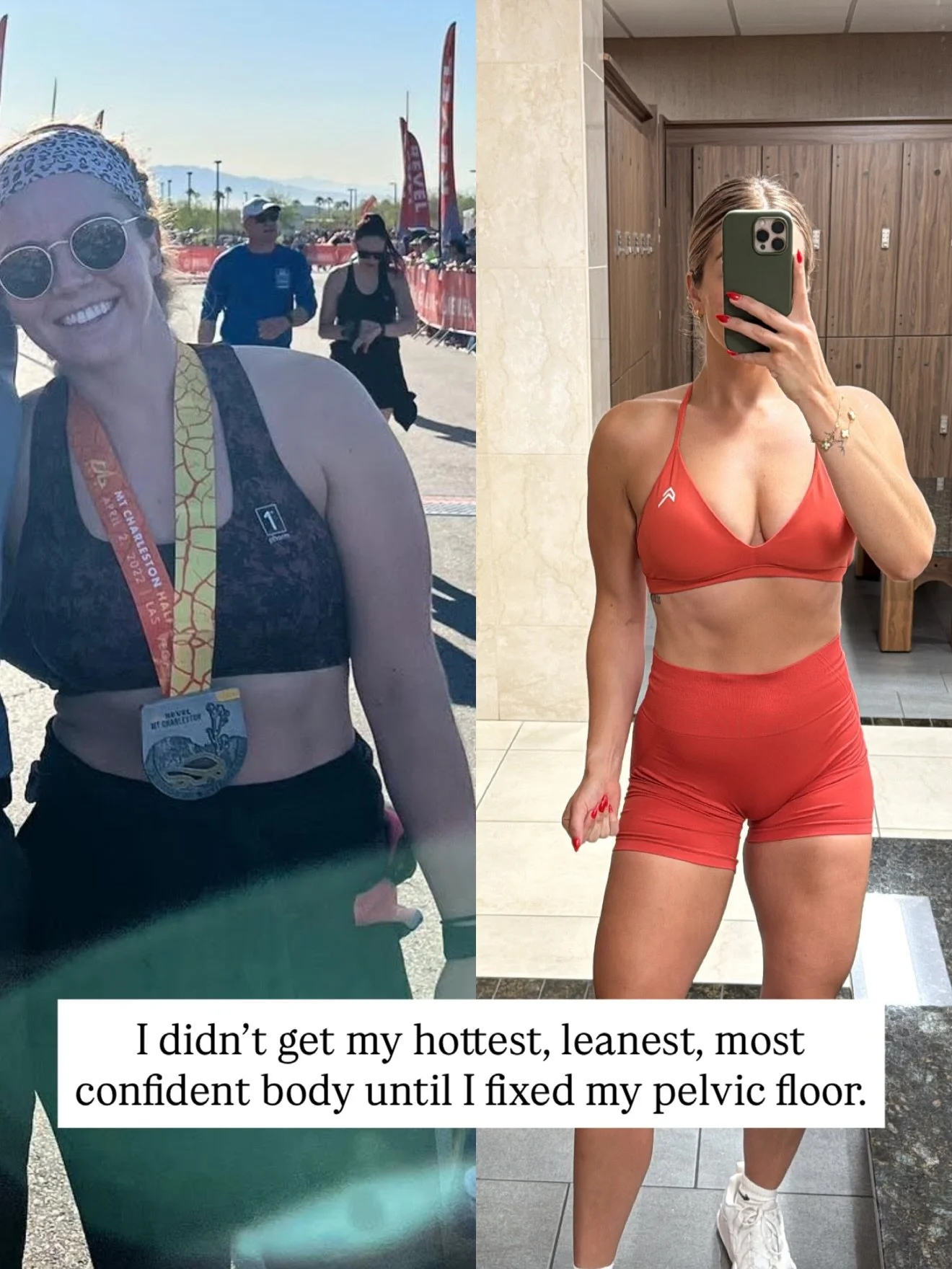 I didn&rsquo;t get my hottest, leanest, most confident body until I fixed the underlying pelvic floor and hip issues that were holding me back.

For a longggg time ALL I did was MORE.

More training. More running to burn it off. More rules around foo