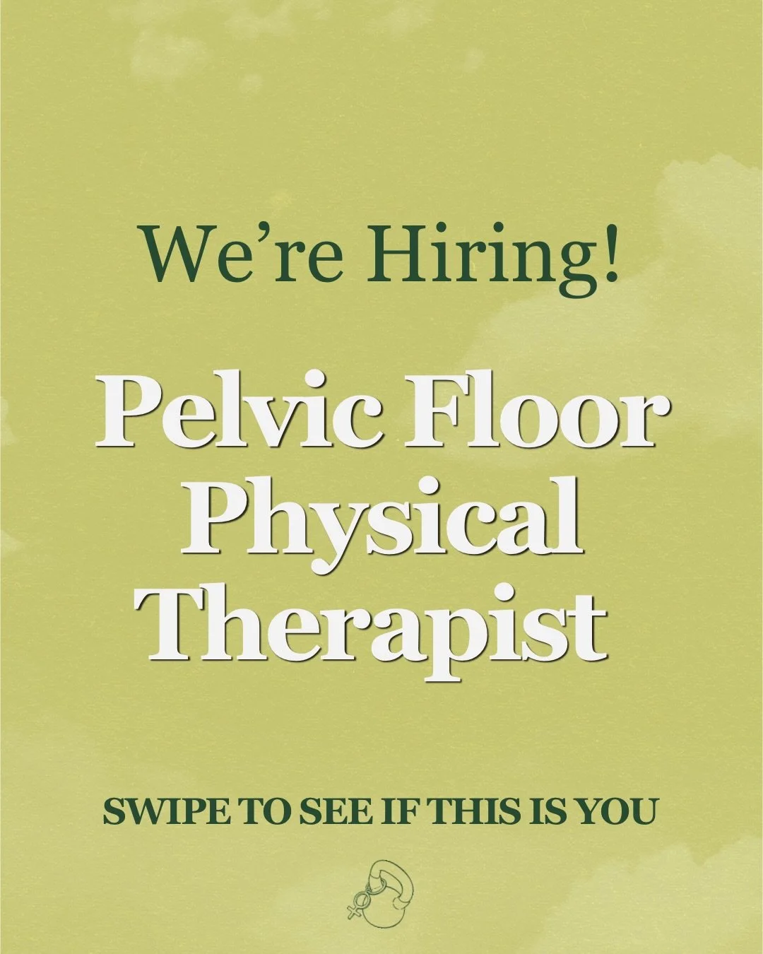 We&rsquo;re hiring !! 🤍💚

We&rsquo;re looking for another pelvic floor PT who walks the walk AND is a pelvic health baddie 👏 She also trains hard, she thinks about her nervous system, she values how nutrition and lifestyle behaviors integrate into