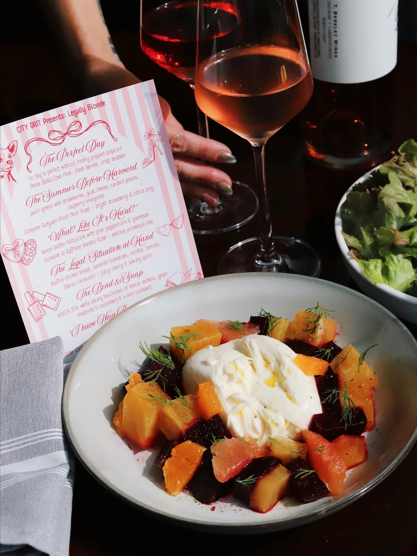 A look at a brand new, and very PINK, addition to our menu (Beets & Burrata) - in honor of our Legally Blonde Dinner Theater next week ๐
Visit the link in our bio to reserve your spot for September 3rd - a thematic, multi-course, "dinner &