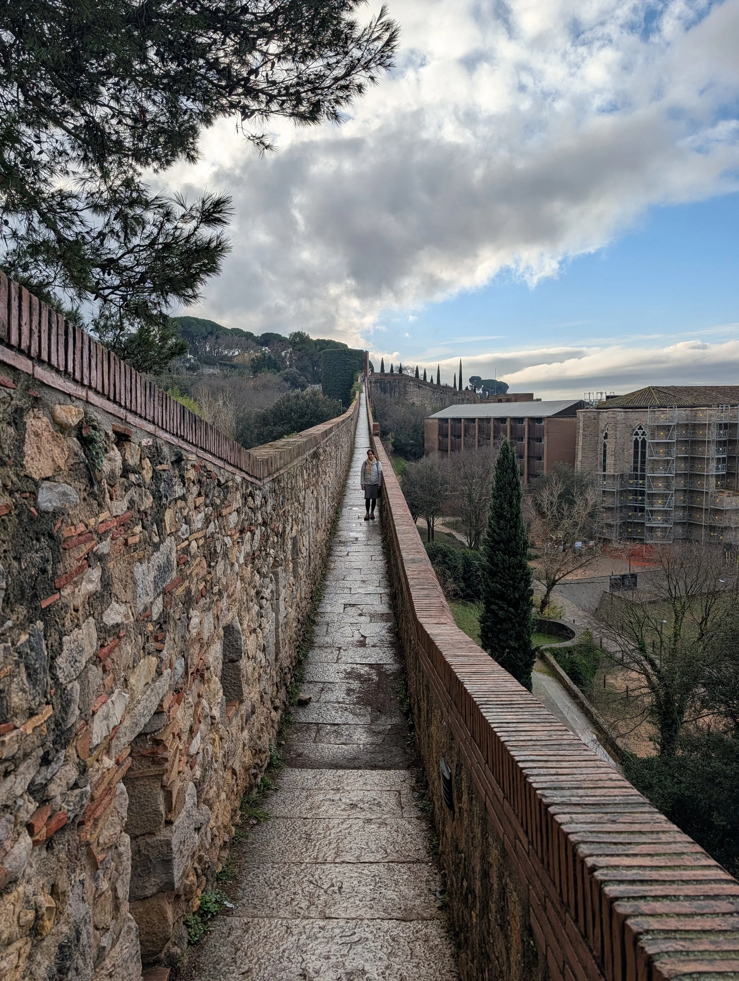 The castle walls in Girona