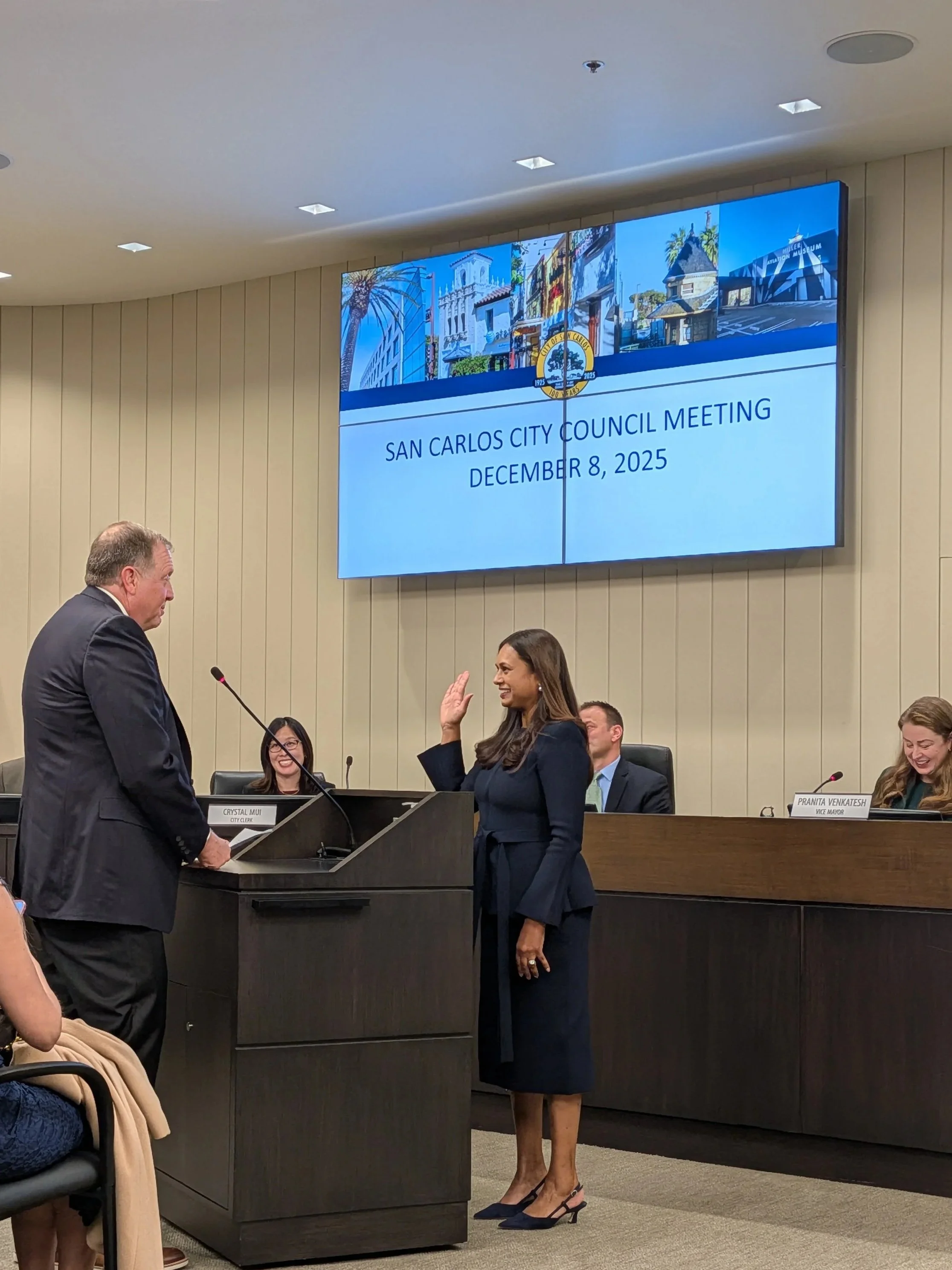 San Carlos City Council meeting highlighting diversity in local government leadership.