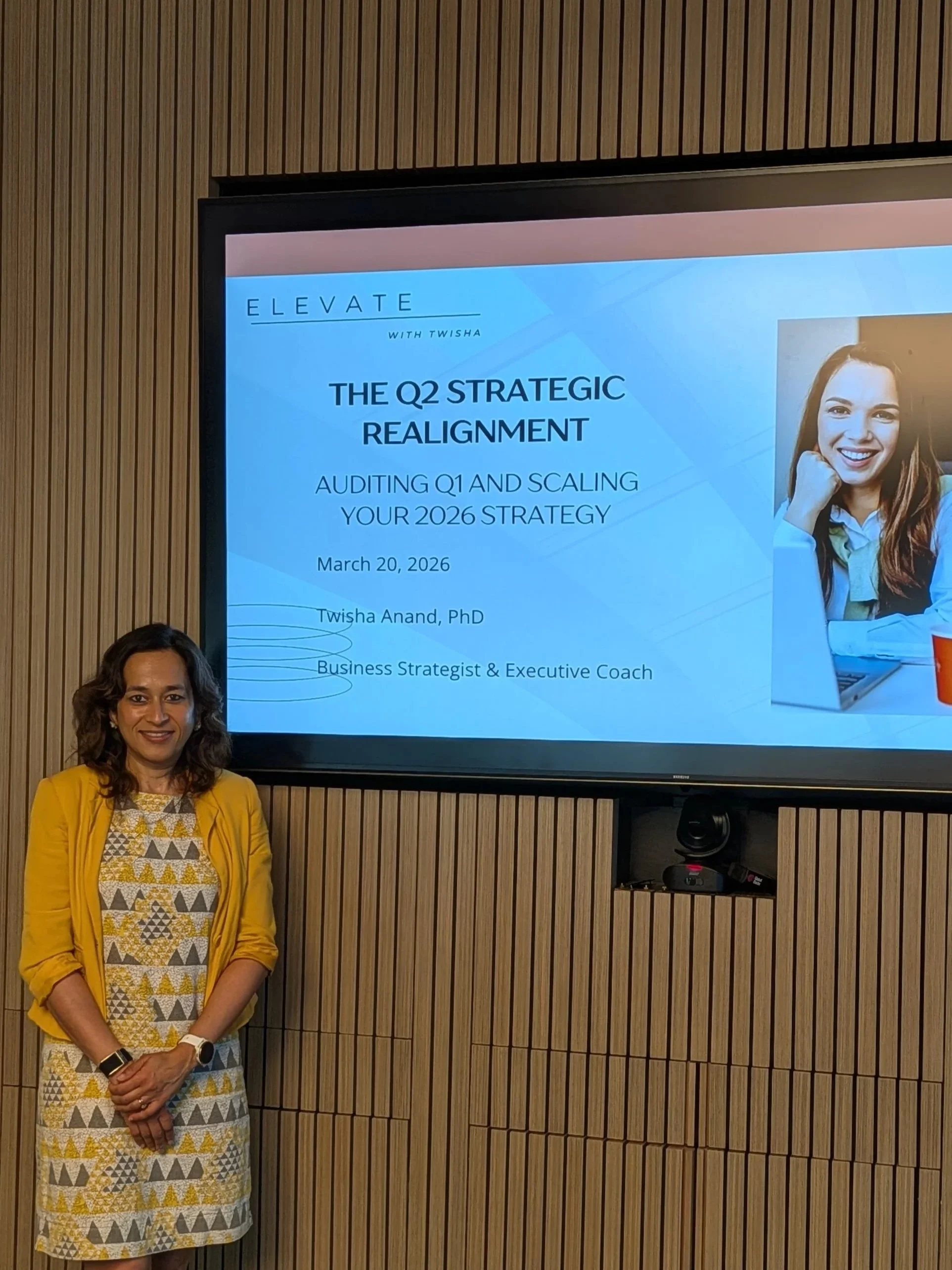 Twisha Anand, PhD, facilitating the "Gather" workshop, guiding attendees through the process of creating an "Executive Kill List" to eliminate low-ROI tasks.