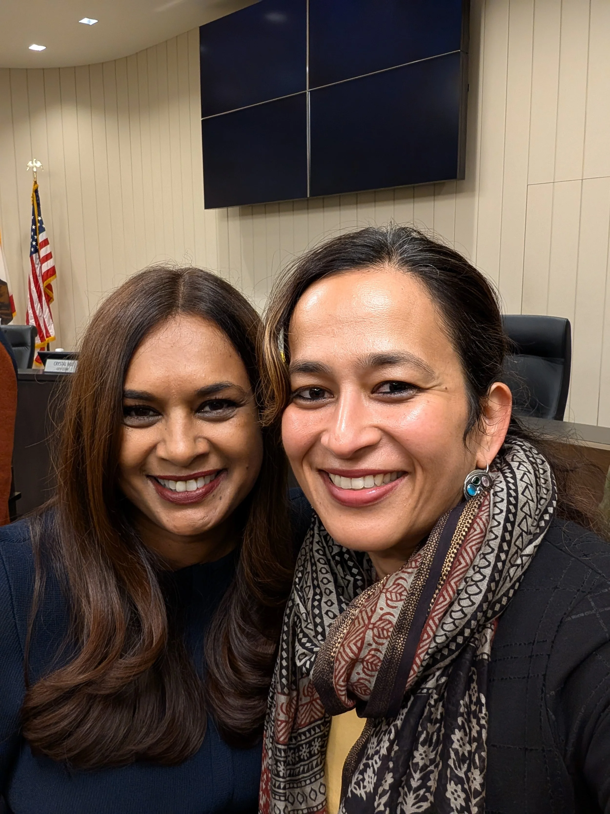 Twisha Anand with Mayor of San Carlos