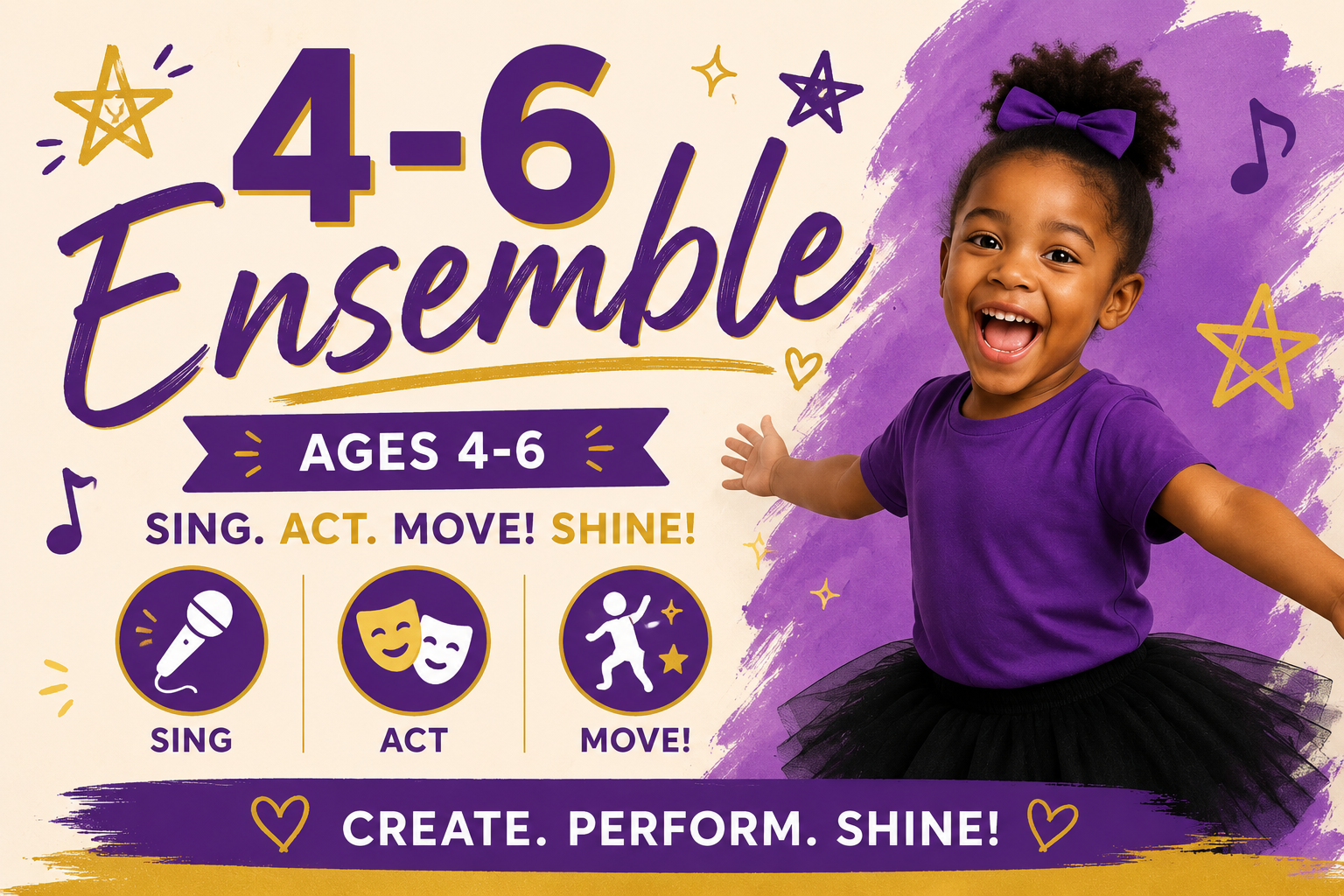 Creative Play and Performance - Wednesdays 5:00PM-6:00 PM (Ages 4-6)