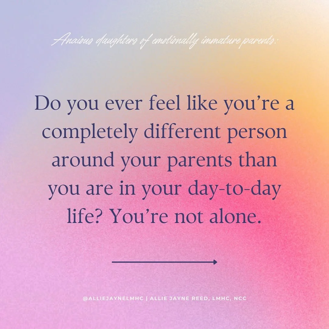 Do you ever feel like you&rsquo;re a completely different person around your parents than you are in your day-to-day life? You&rsquo;re not alone.

If you&rsquo;re ready to heal your childhood wounds from #emotionallyimmatureparents &amp; realign wit