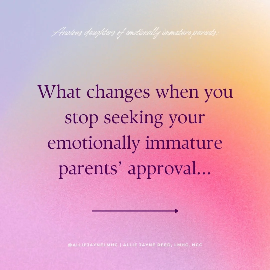 When you grow up with emotionally immature parents, approval can feel like something you have to earn - by being agreeable, explaining yourself,  making choices that keep things smooth &amp; don&rsquo;t rock the boat.

It makes sense that letting go 