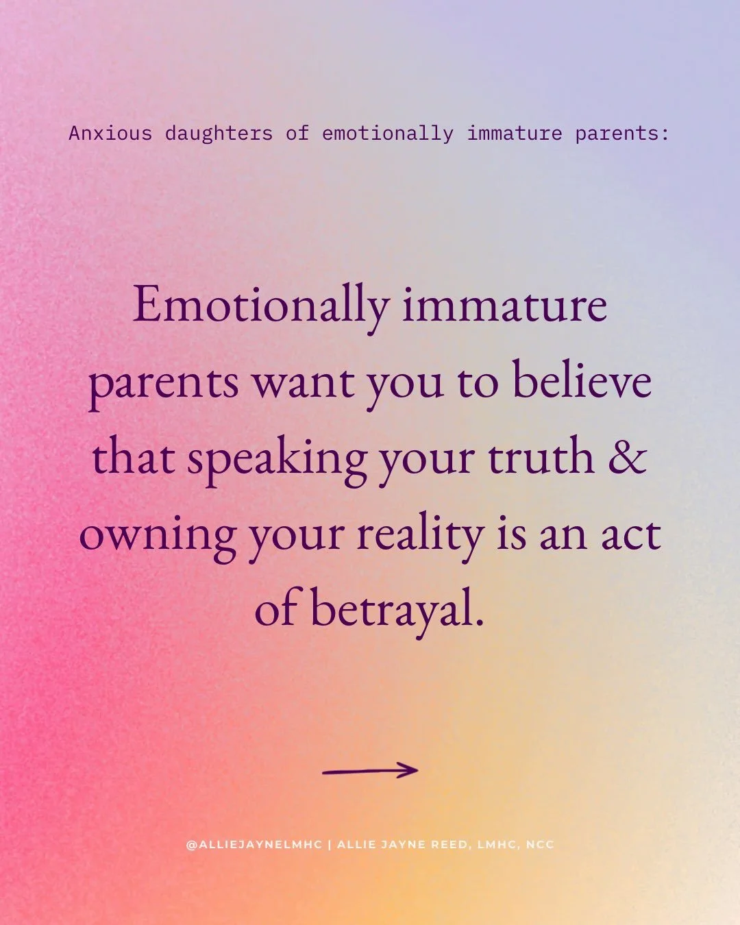 Emotionally immature parents want you to believe that speaking your truth &amp; owning your reality is an act of betrayal.

In dysfunctional families, loyalty often gets defined as silence &amp; compliance - don&rsquo;t talk about it, don&rsquo;t fee