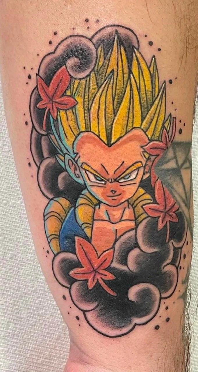 Dragon ball z color tattoo by Austin Texas tattoo artist, Aaron Linaje.