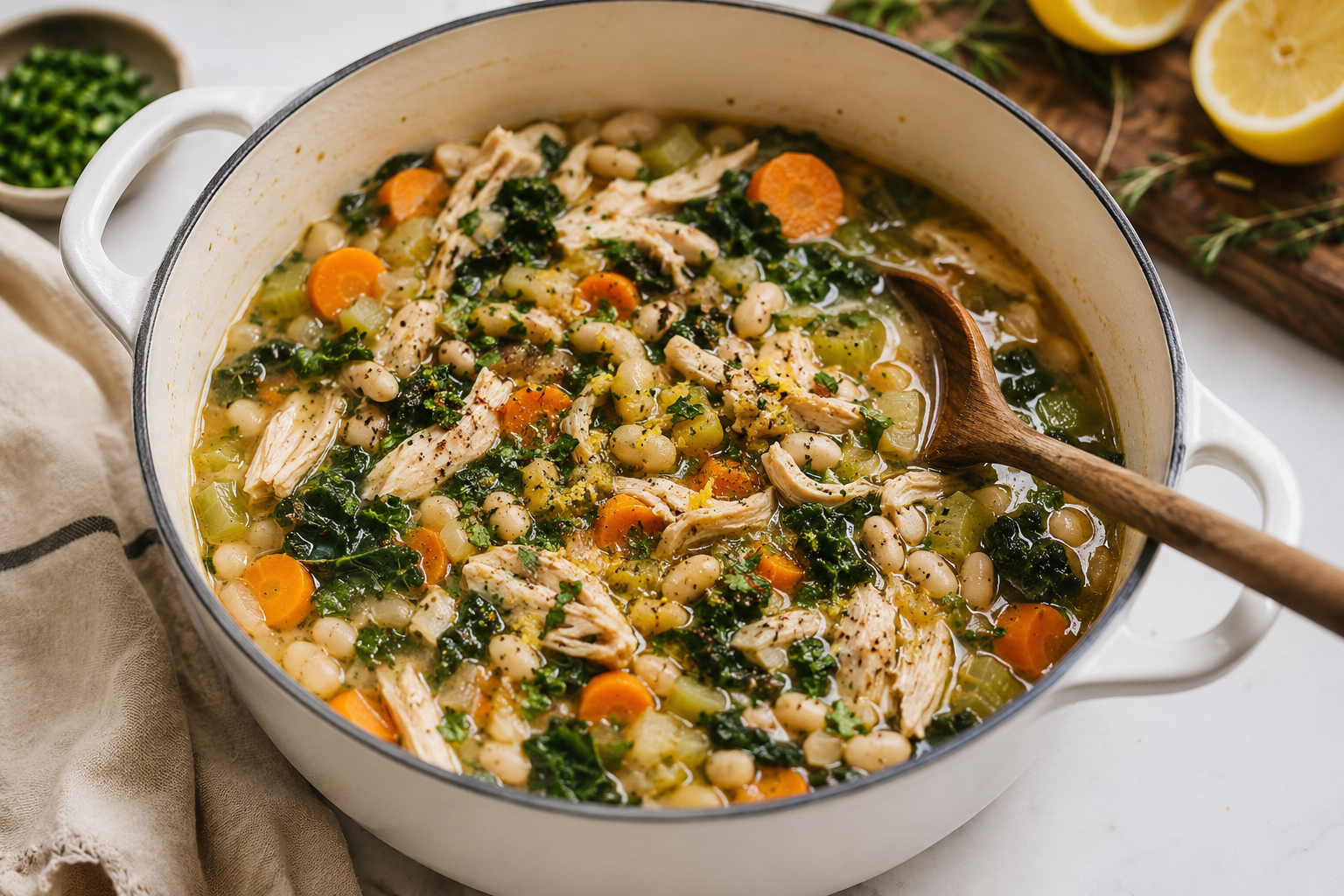 Lemon Herb Chicken &amp; White bean Harvest Stew