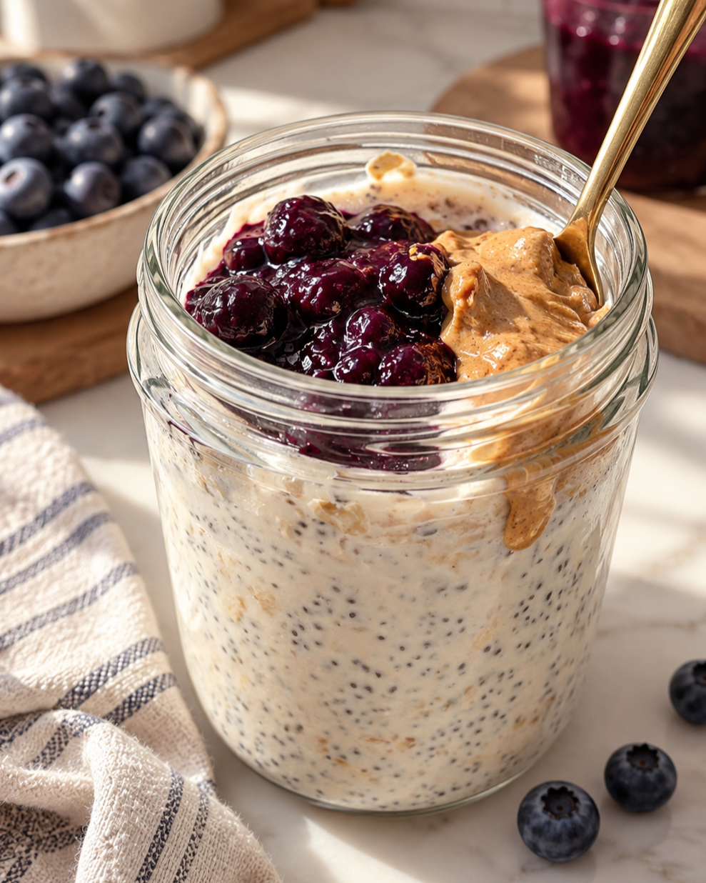 Blueberry Kefir Chia Breakfast for Gut Health + Perimenopause