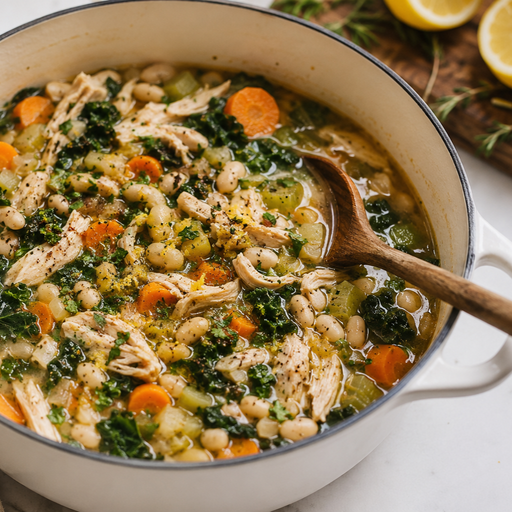 Lemon Herb Chicken &amp; White Bean Harvest Stew