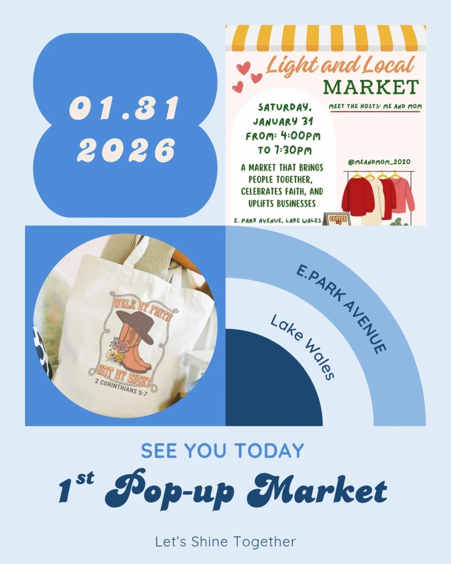 &iexcl;HOY ES EL D&Iacute;A! 💙🙌🏻
Arrancamos el a&ntilde;o con nuestro primer Pop-Up: Light &amp; Local Market en LW 🤍
Con el coraz&oacute;n lleno de expectativa y gratitud por lo que Dios ya est&aacute; haciendo.
🙏🏻🩵Jerem&iacute;as 29:11
🌀 Ap