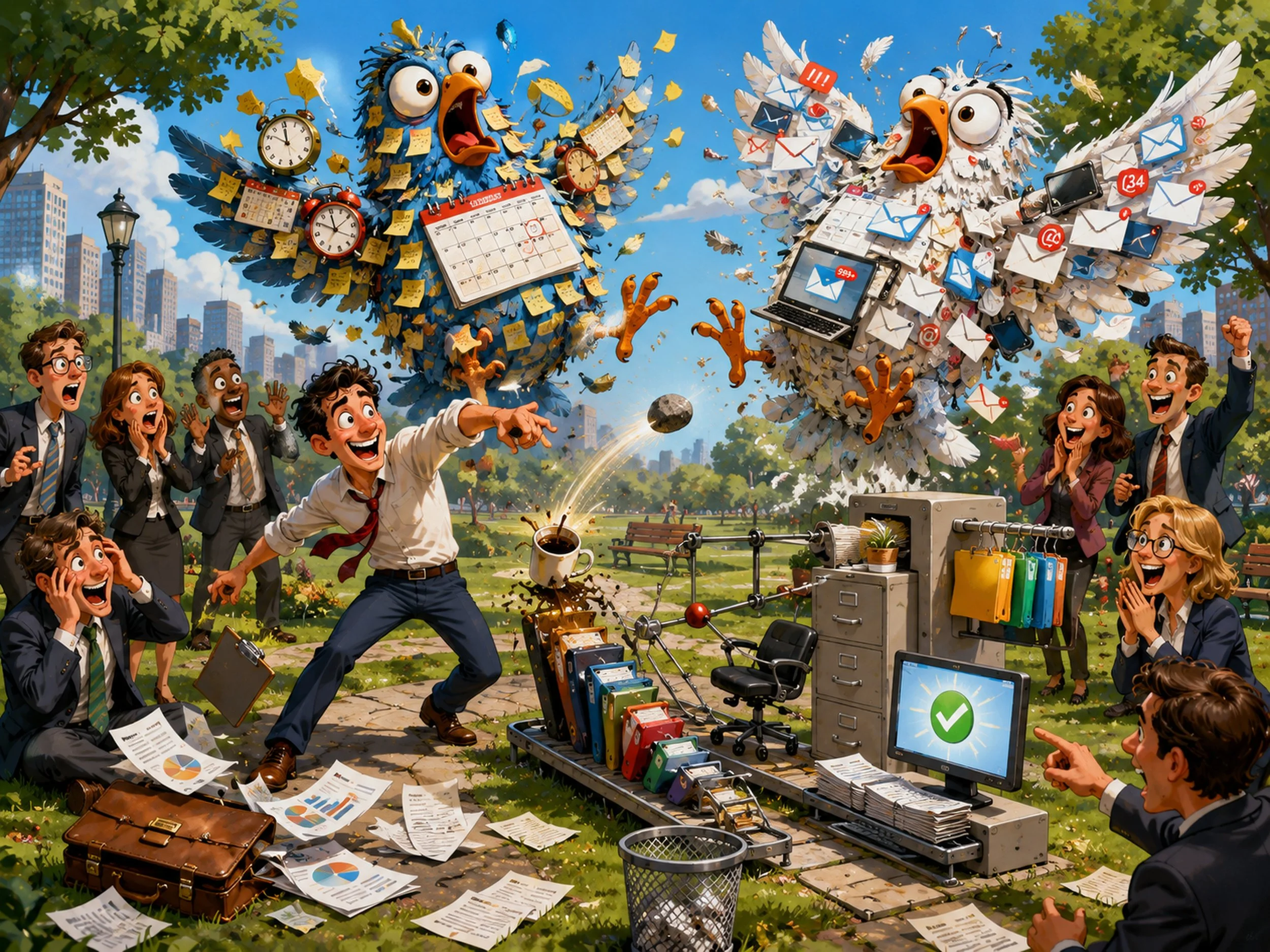 Kill Two Birds with One Stone – Humorous Visual Idiom Concept.jpg