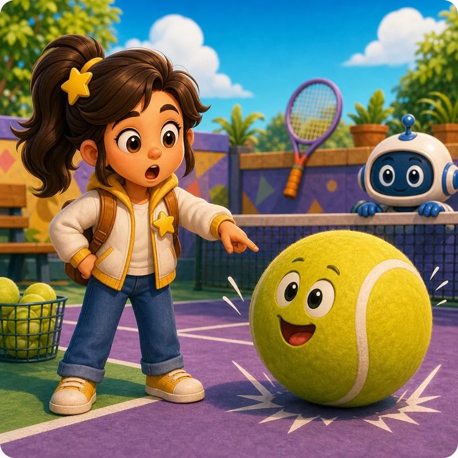Star Guide noticing a giant ball in her court