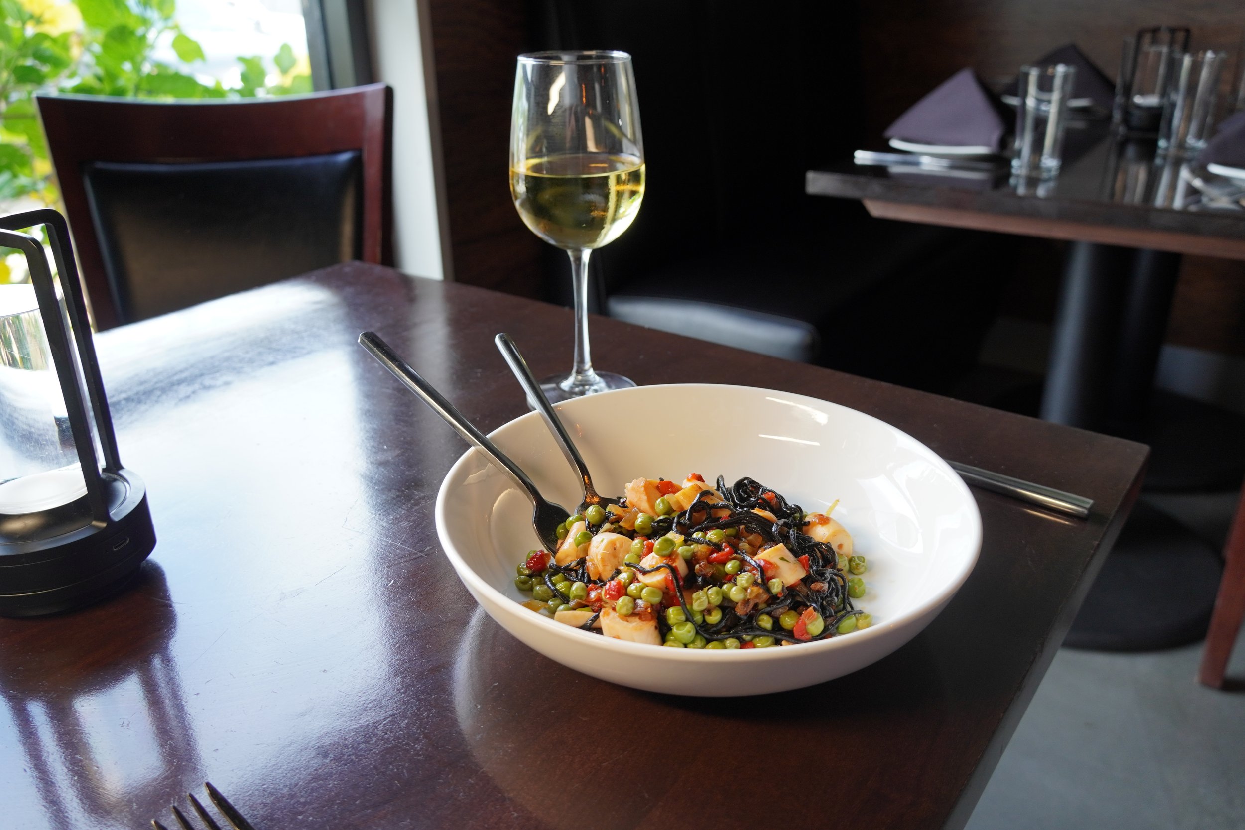 Squid ink angel hair pasta.JPG
