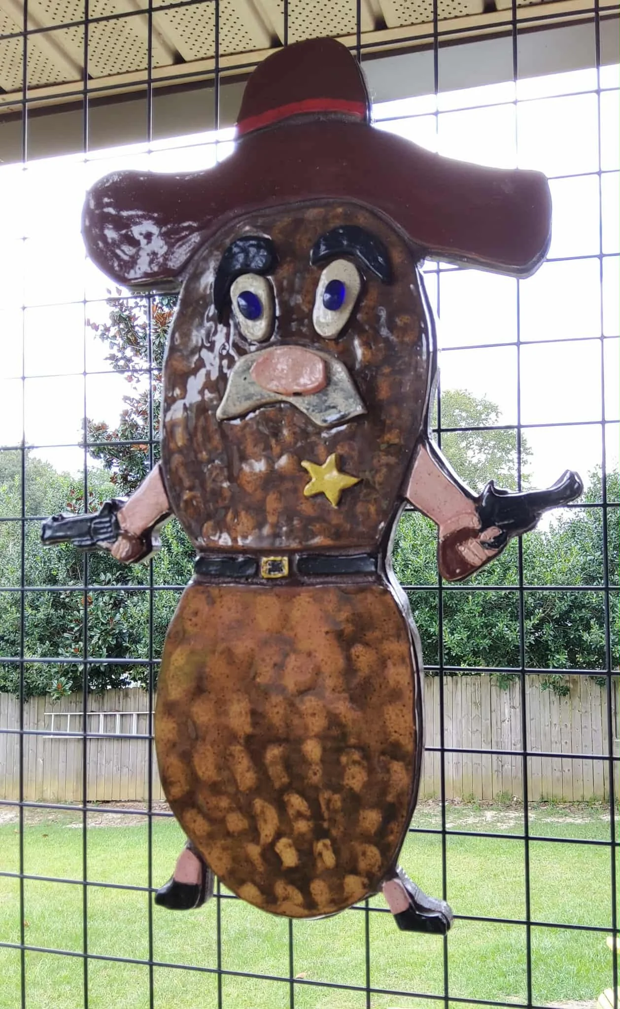Sherrif Goober $145 Size is 13.5"wide x 21" high, seated on wood for easy hanging