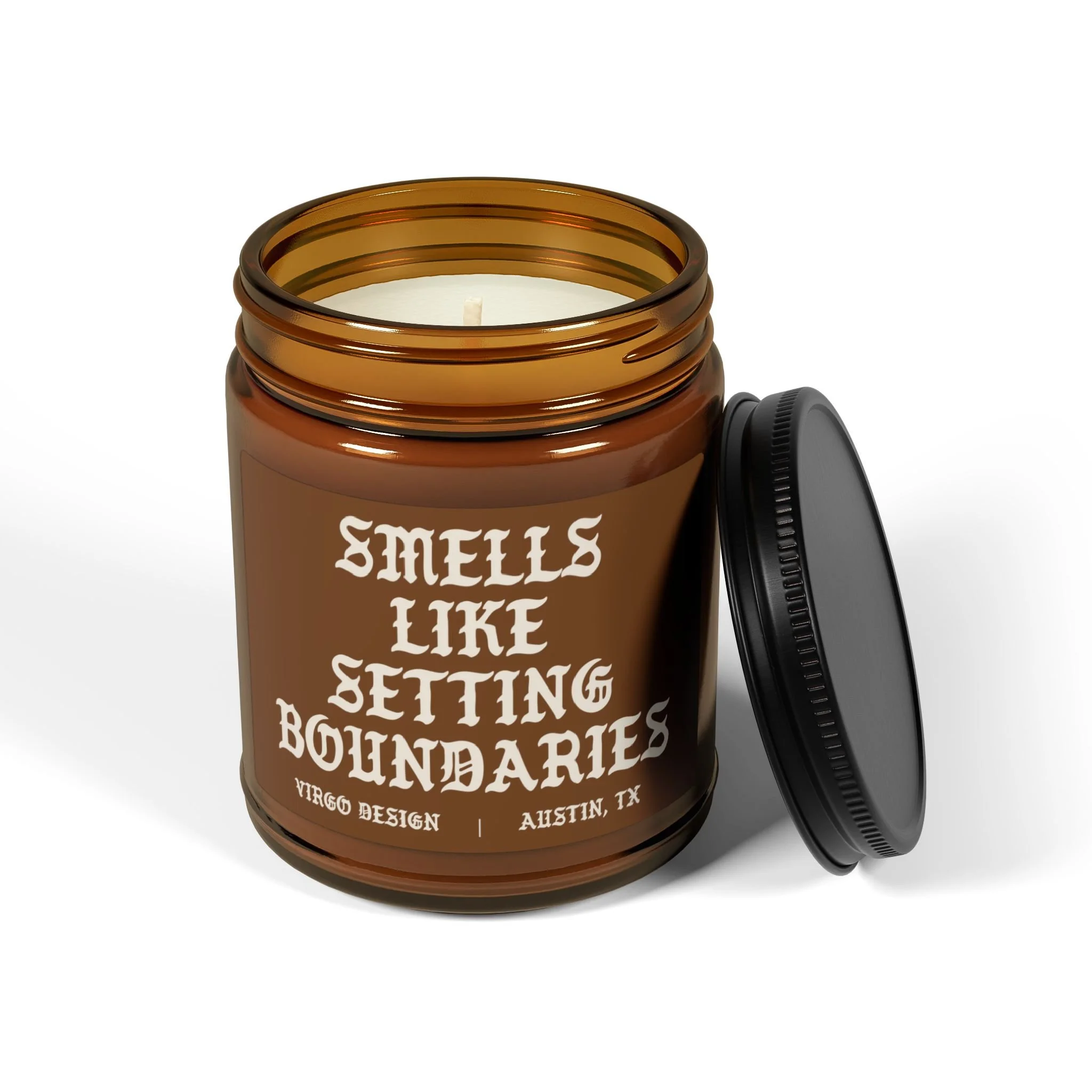 smells like setting boundaries cinnamon vanilla scented candle