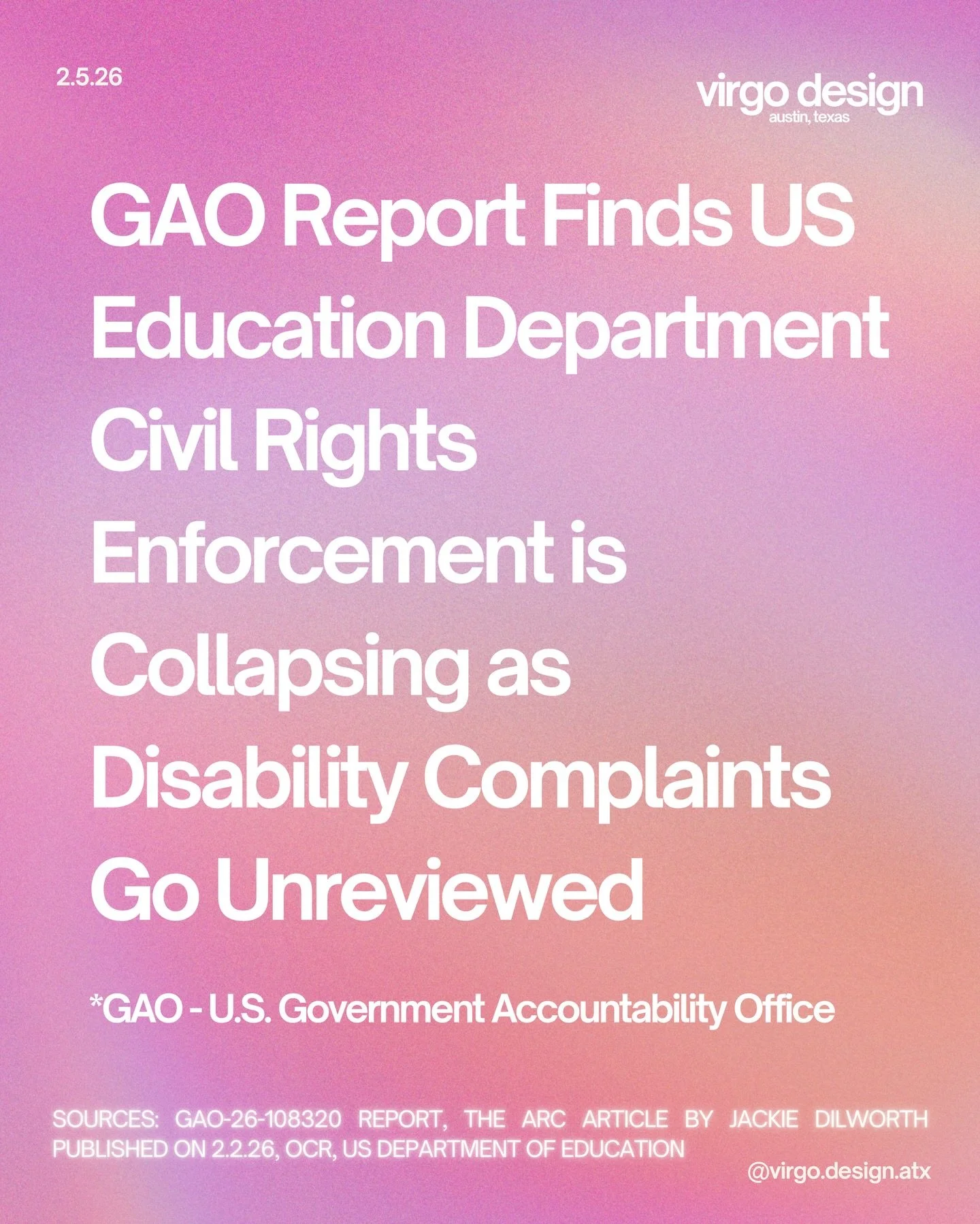 GAO finds civil rights enforcement in the US Education Department is collapsing as complaints go unreviewed. 

In an article by Jackie Dilworth for @thearc_us we get a clear picture of the findings of a recent GAO (US Government Accountability Office