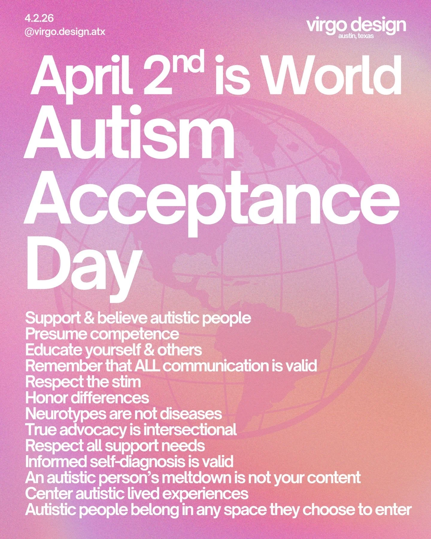 It&rsquo;s Autism Acceptance all day every day over here, but y&rsquo;all already knew that, right?! If you wanna hang with me, here&rsquo;s the mantra today, this month, and always:
Support &amp; believe autistic people
Presume competence
Educate yo