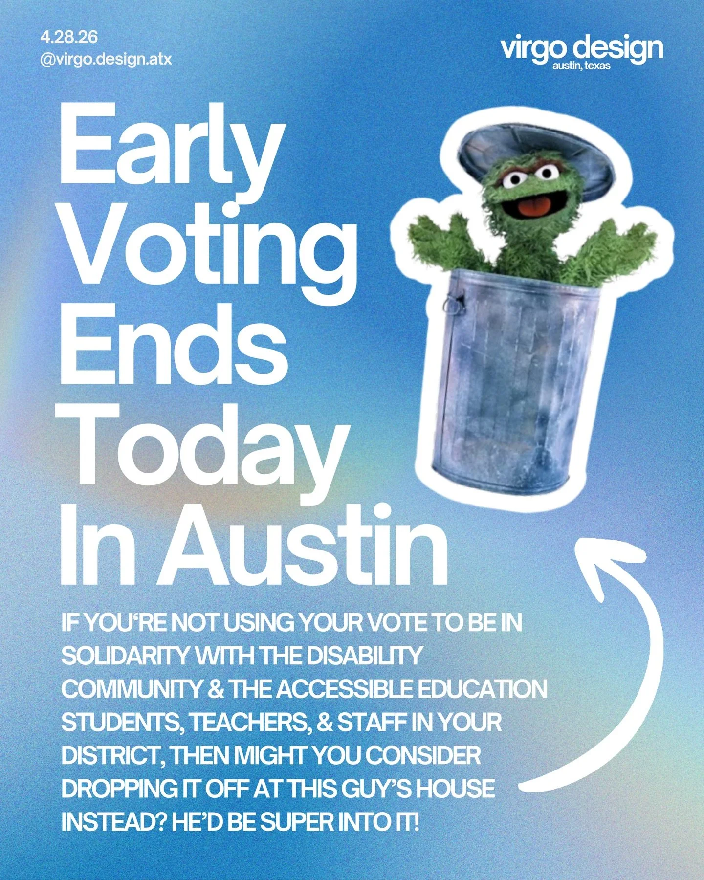 Early voting ends today in Austin, so let&rsquo;s talk about your vote. Your vote is a tool you can use to advocate not just for yourself, but for your entire community. If you&rsquo;re not using your vote to be in solidarity with the disability comm