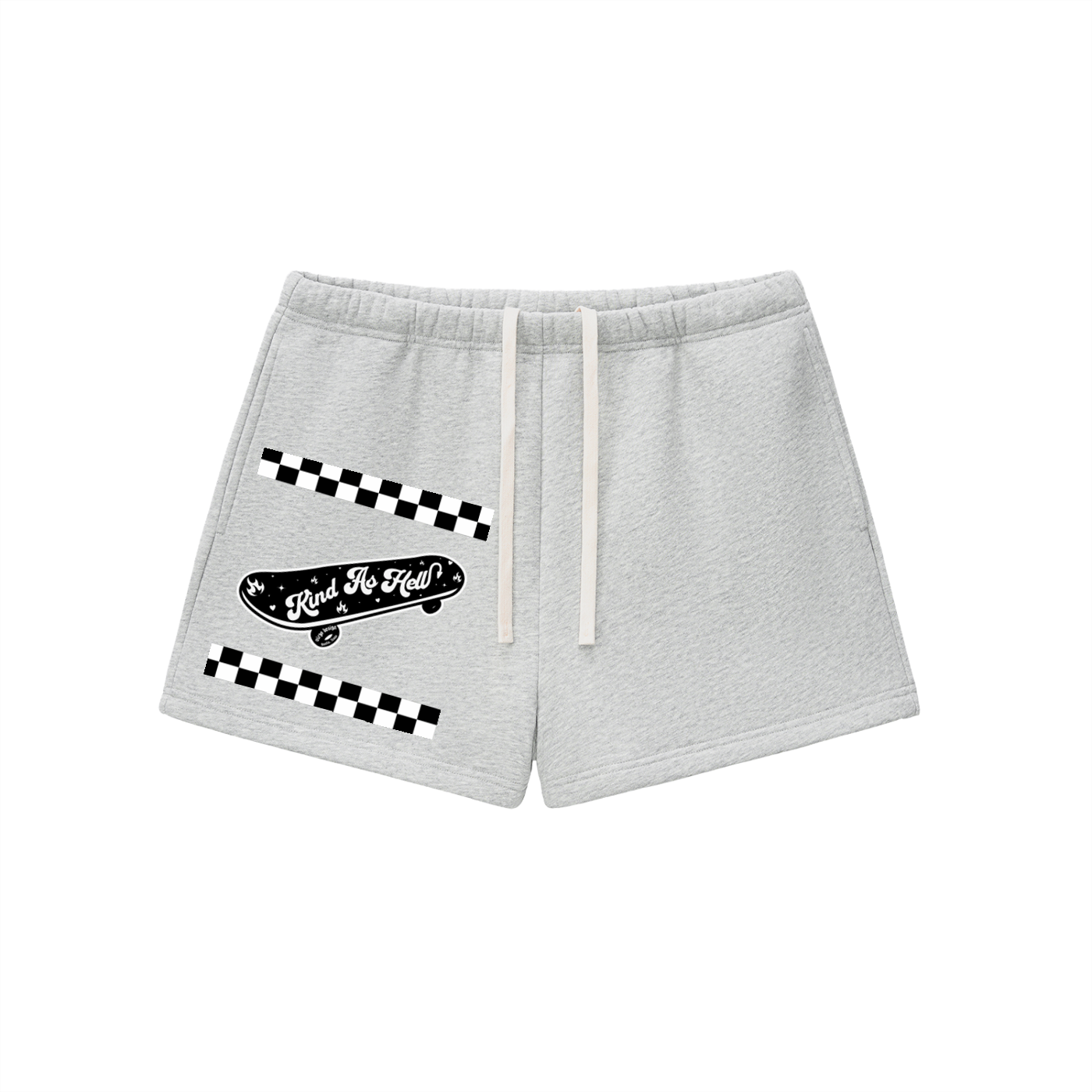 kind as hell fleece shorts by virgo design