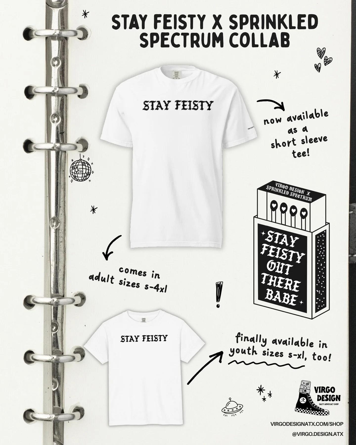 🔥New in the shop: 

By request:
@sprinkledspectrum STAY FEISTY collab tee is now available in a short sleeve option in youth and adult sizes!! The I Am a Love Letter tee is also now available in a short sleeve option as well! 

Music inspired:
Mamas