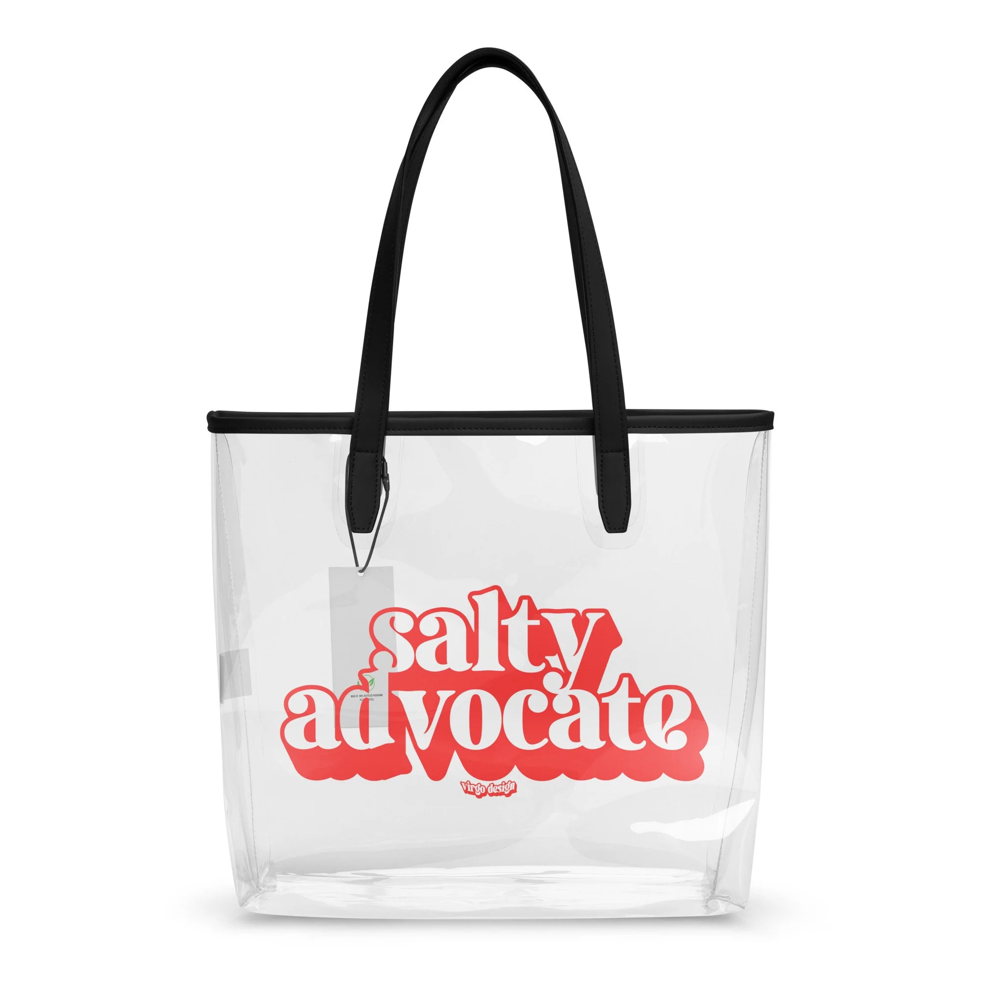 salty advocate clear tote bag by virgo design