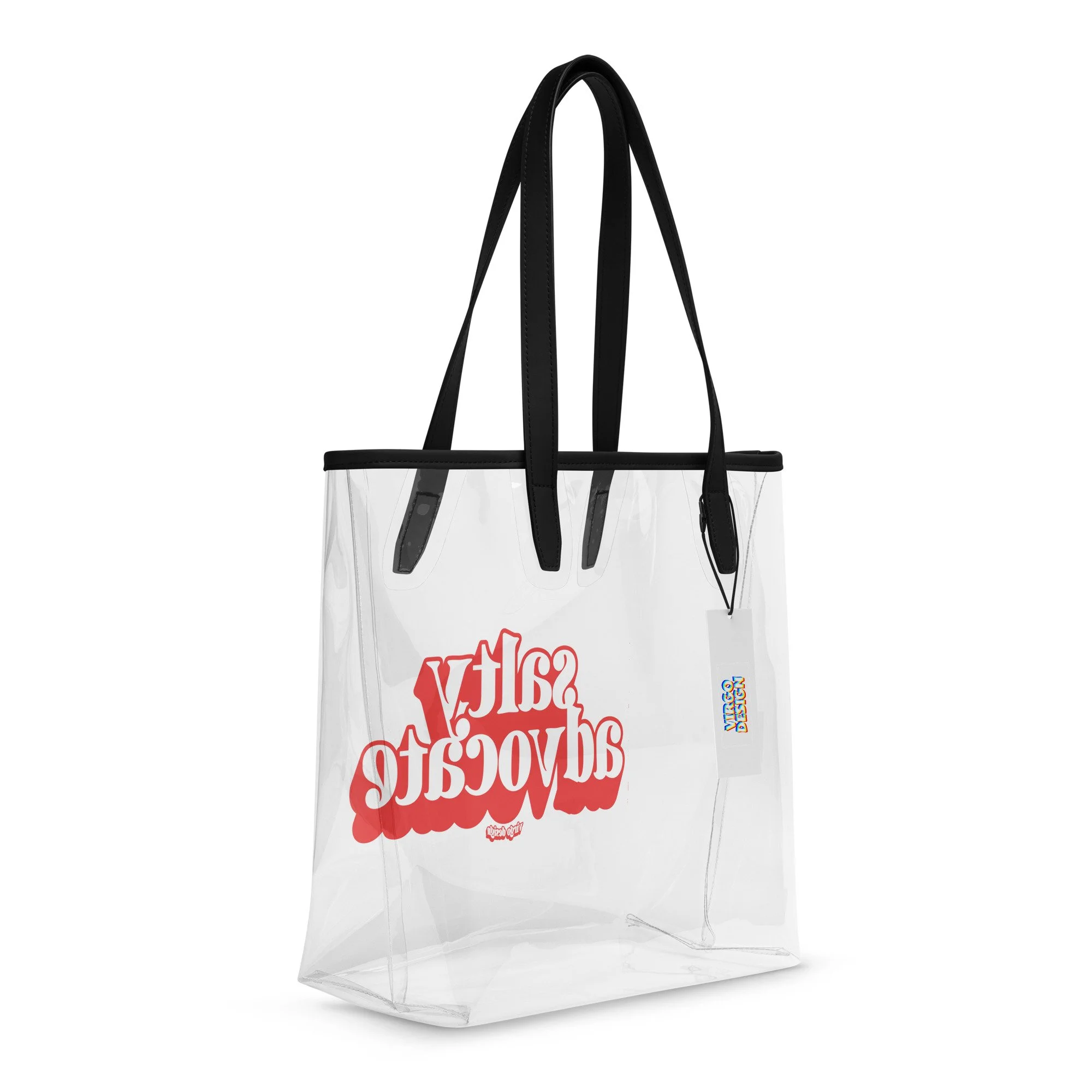 salty advocate clear tote bag by virgo design