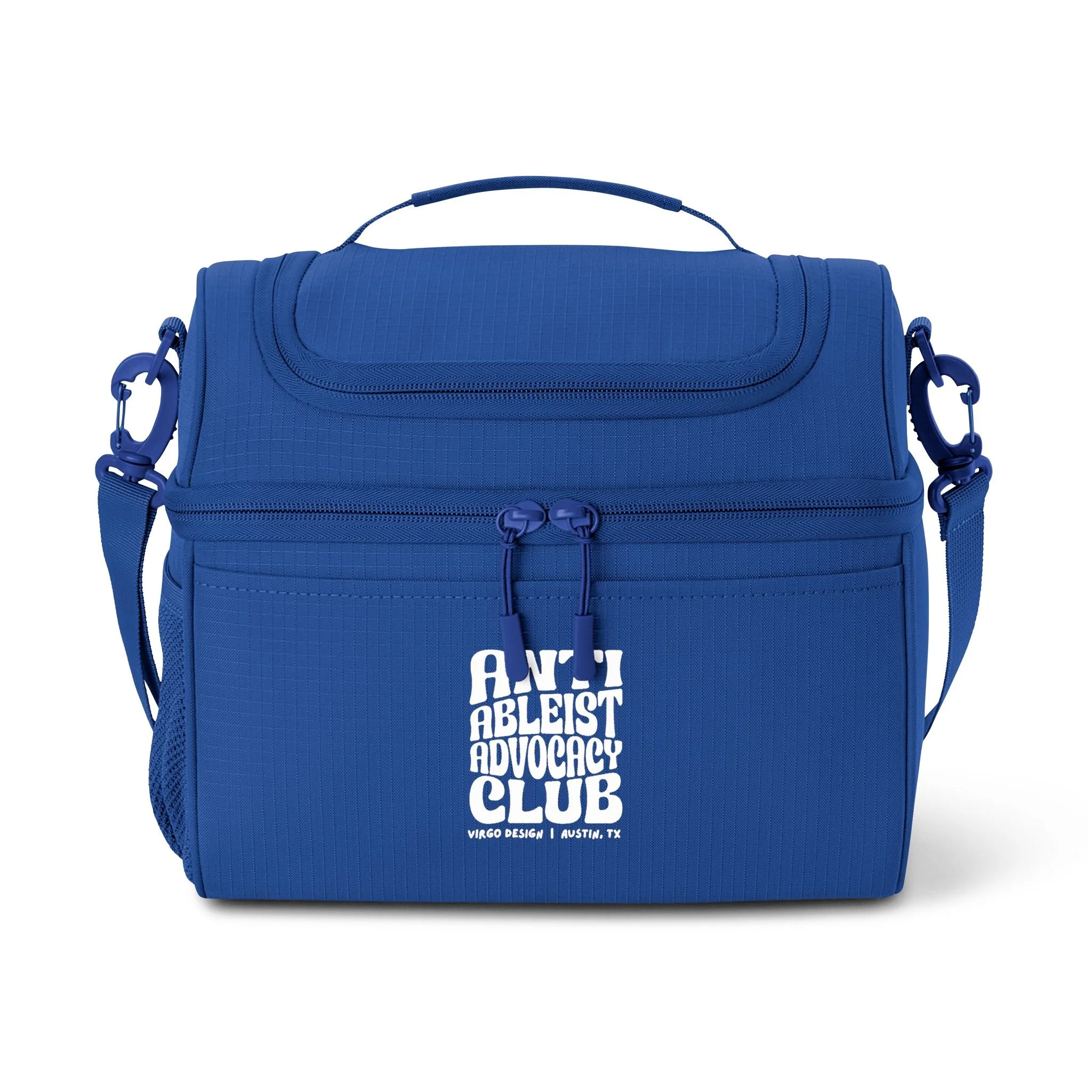 anti ableist advocacy club cooler bag by Virgo Design