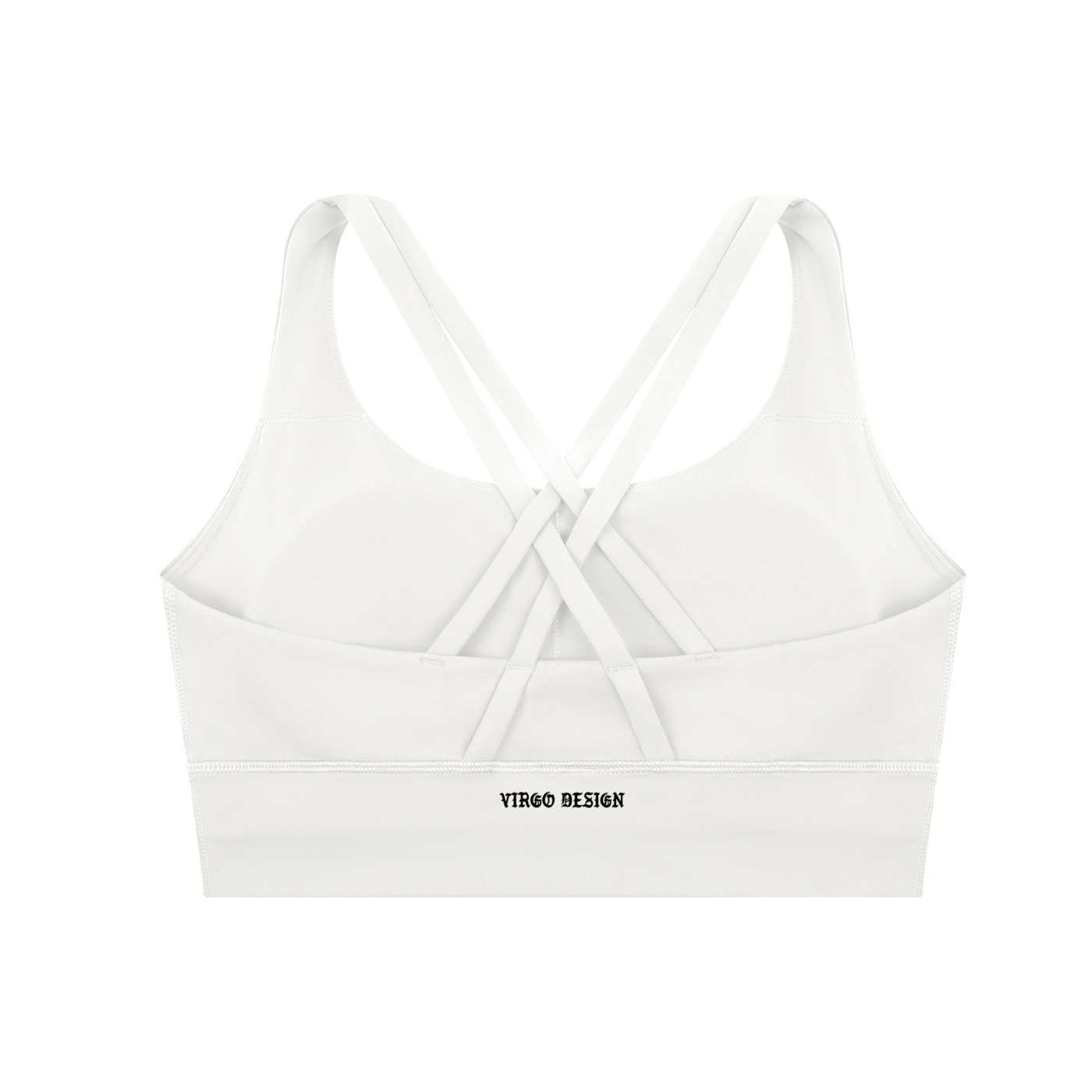 anti ableist advocacy club sports bra in white with black text by virgo design