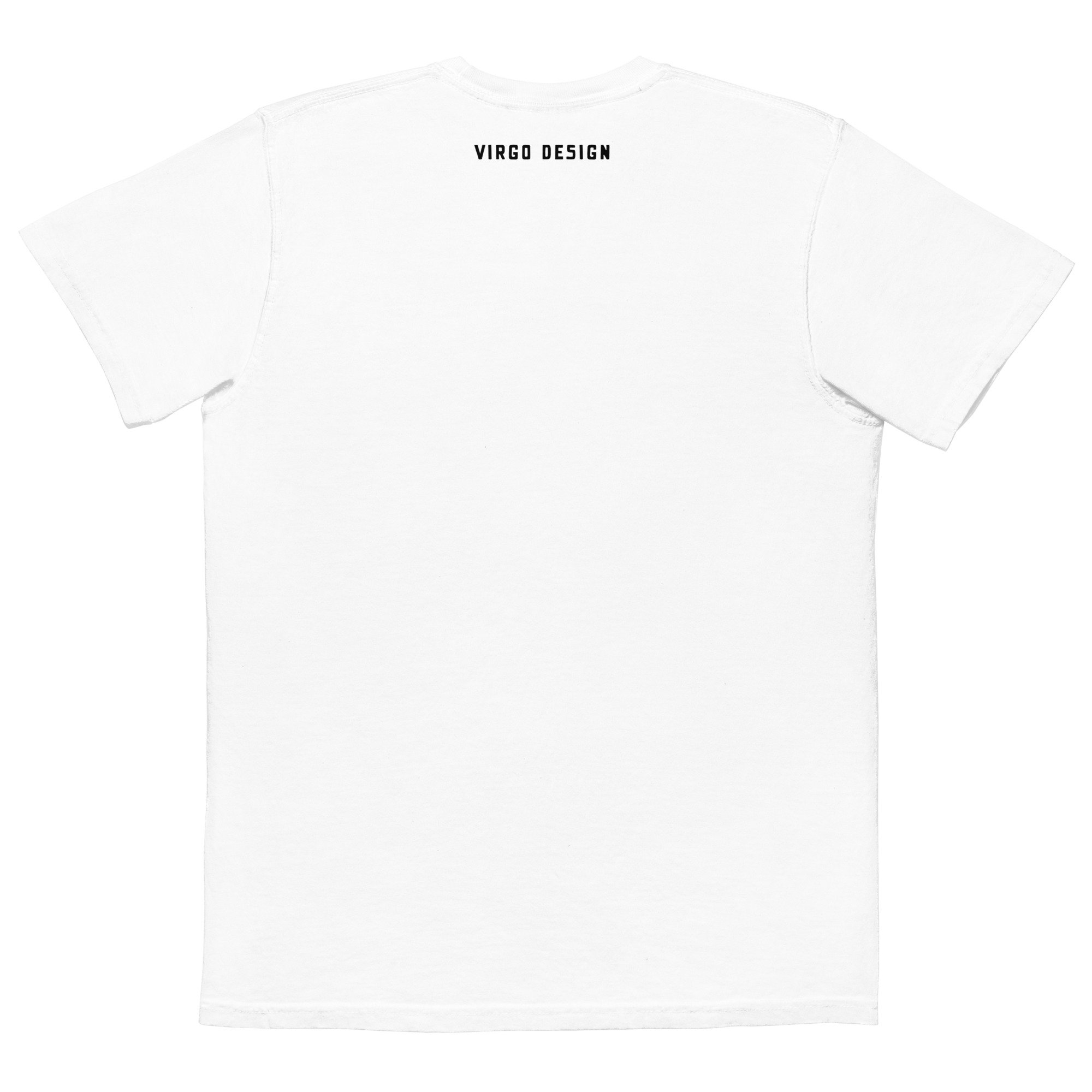 connection over compliance white pocket tee by virgo design