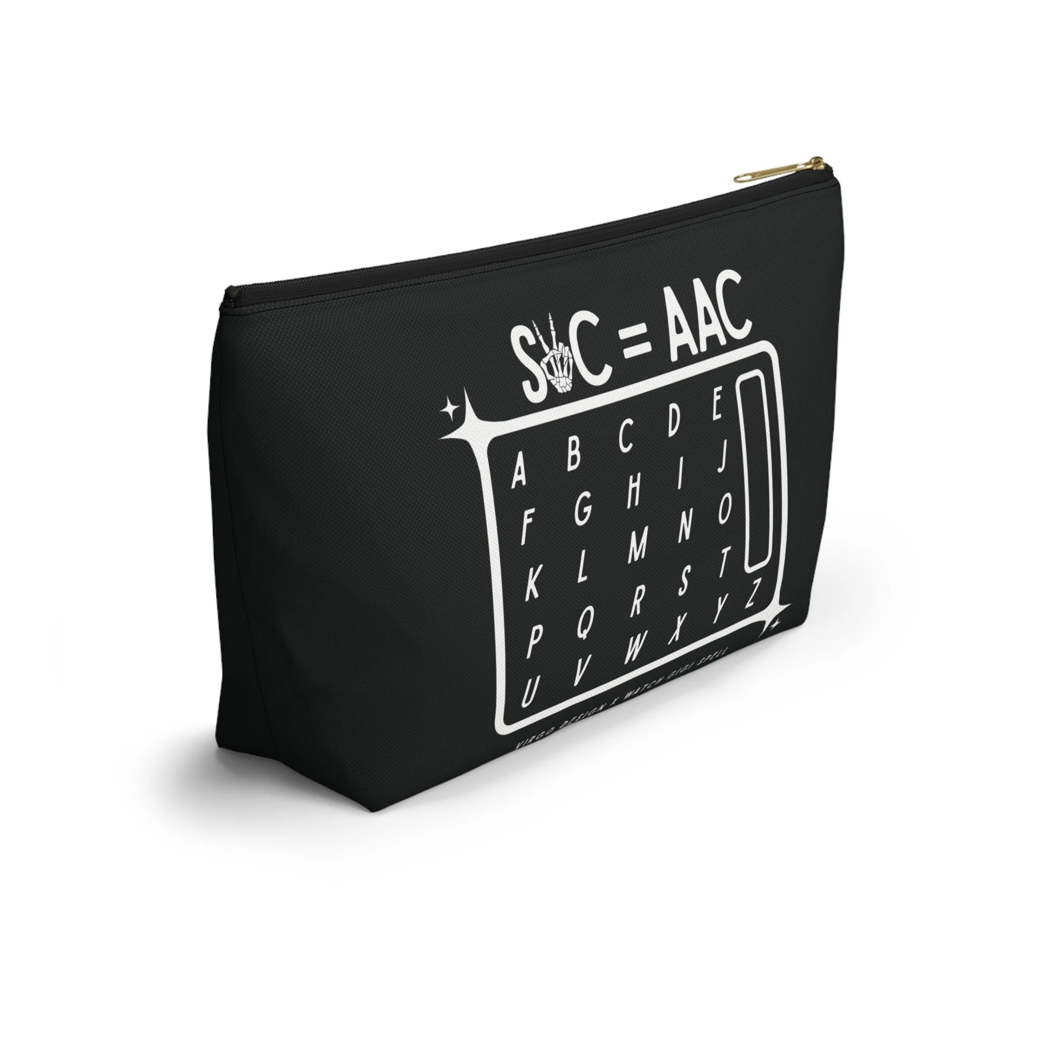 s2c club zipper pouch by Virgo Design features a letter board & celebrates spellers