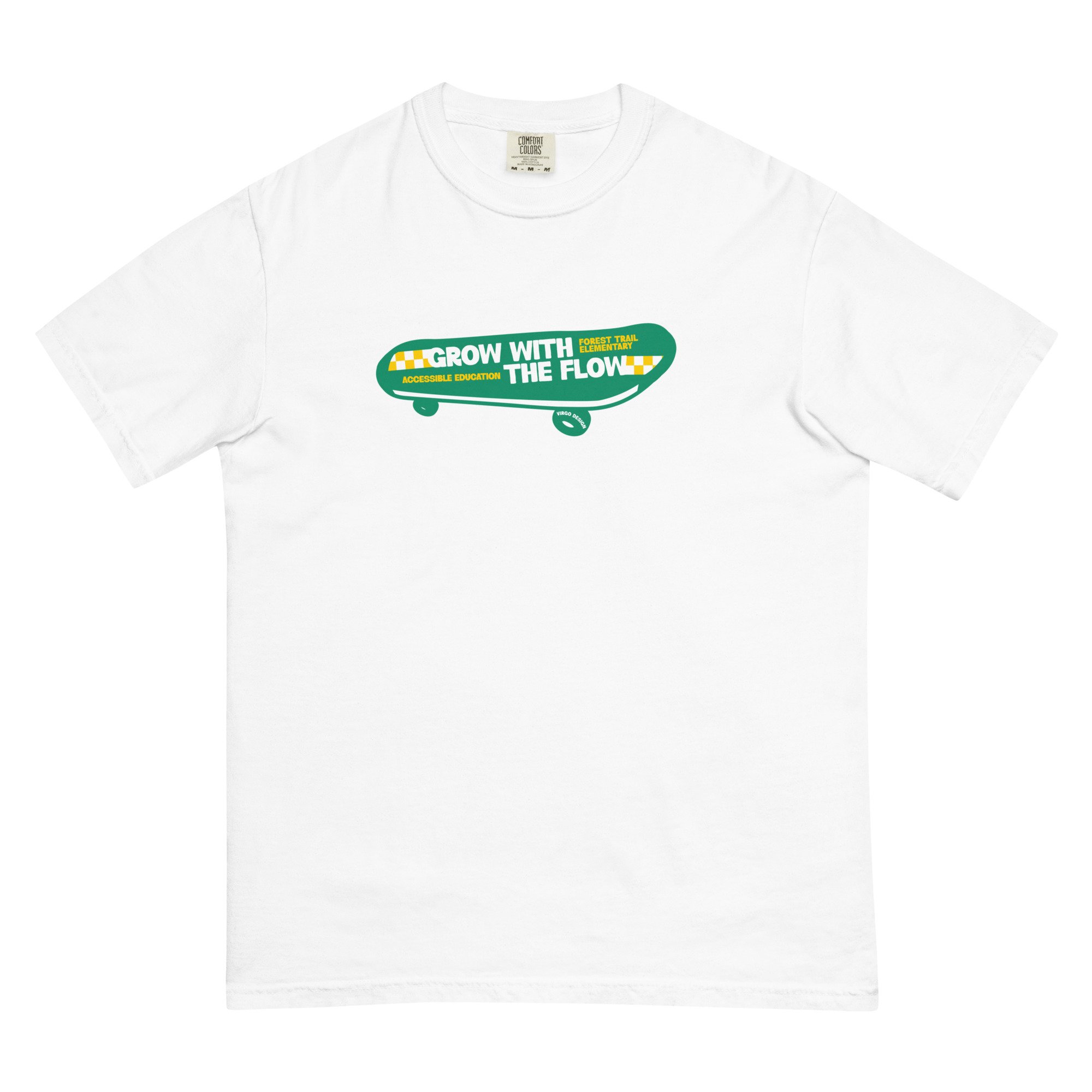 Grow With The Flow Forest Trail Accessible Education Team Skateboard Tee by Virgo Design