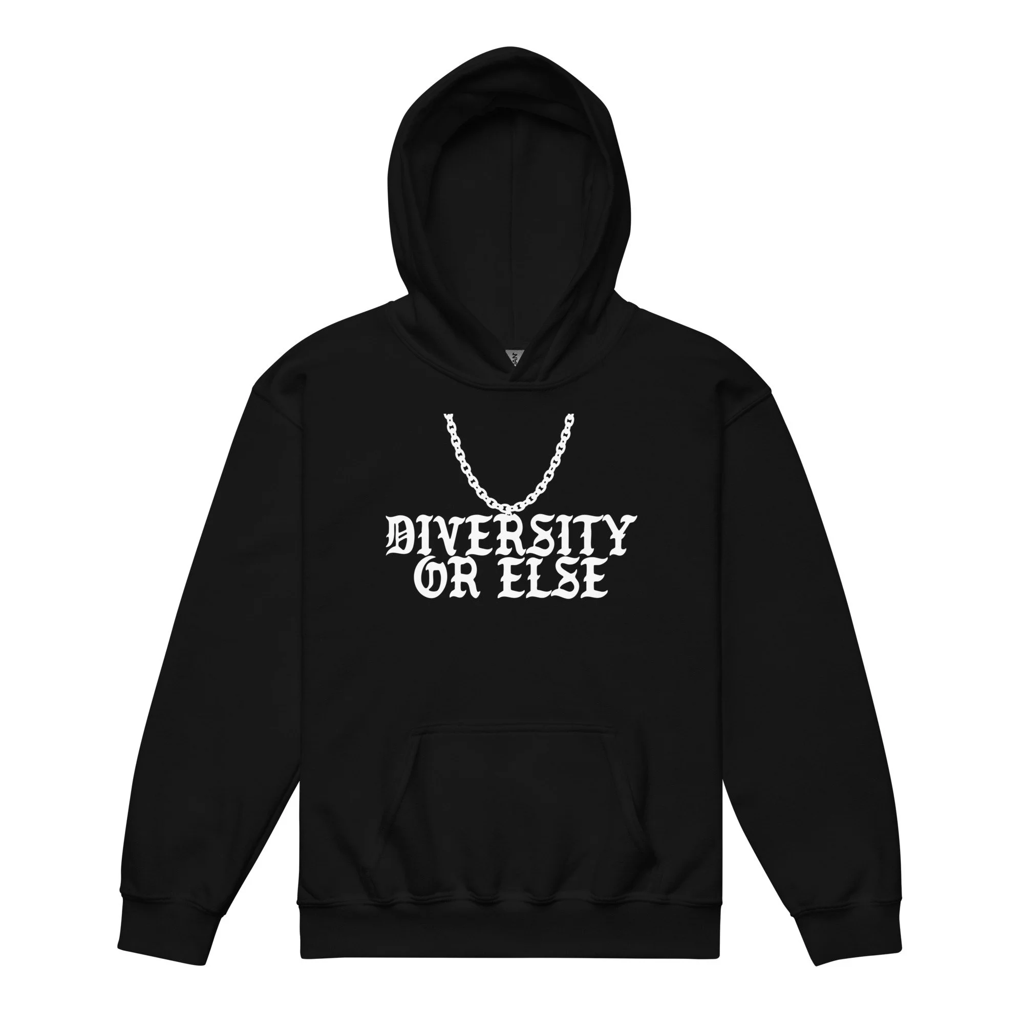 diversity or else hoodie in black by virgo design featuring braille and asl