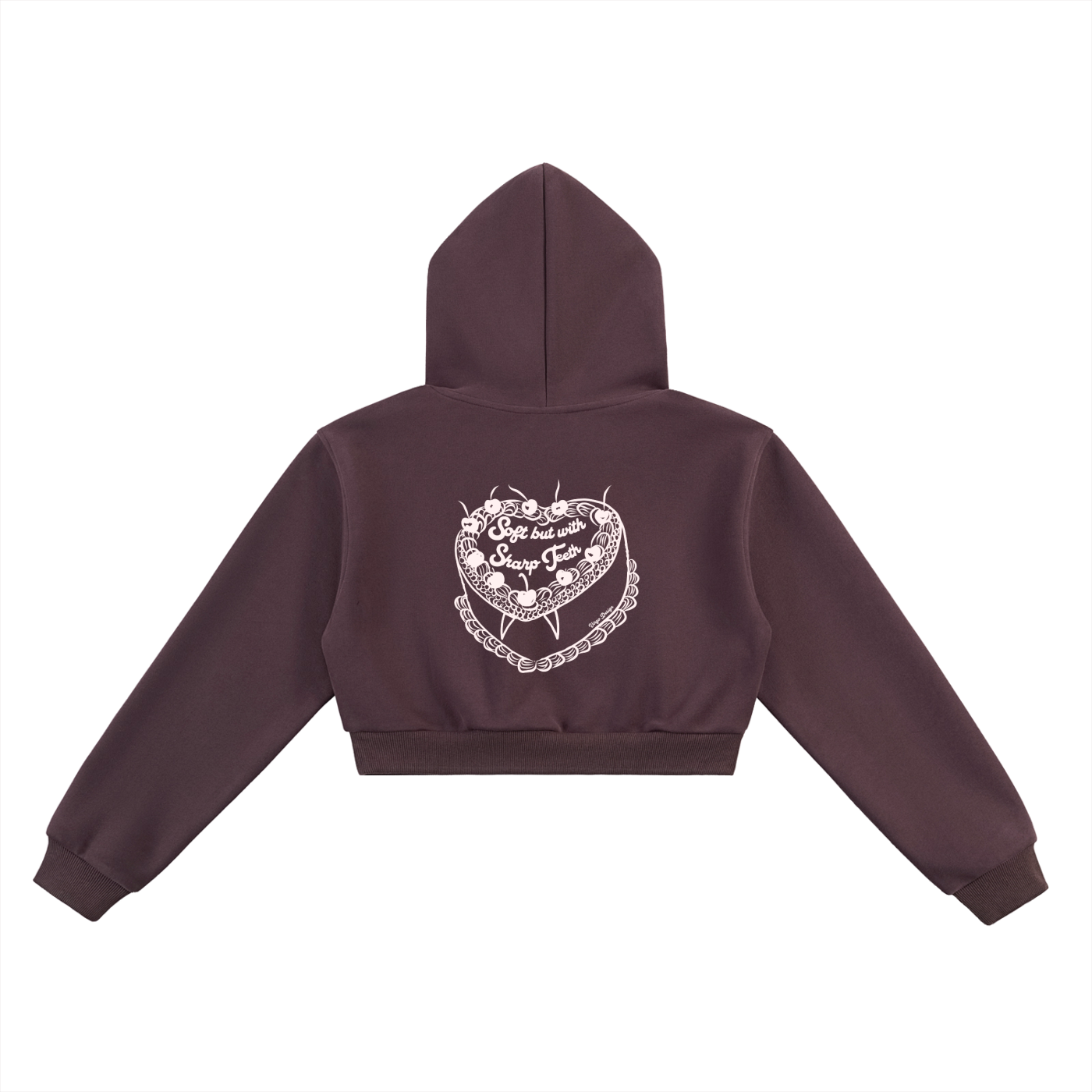 soft, but with sharp teeth cropped hoodie by Virgo Design