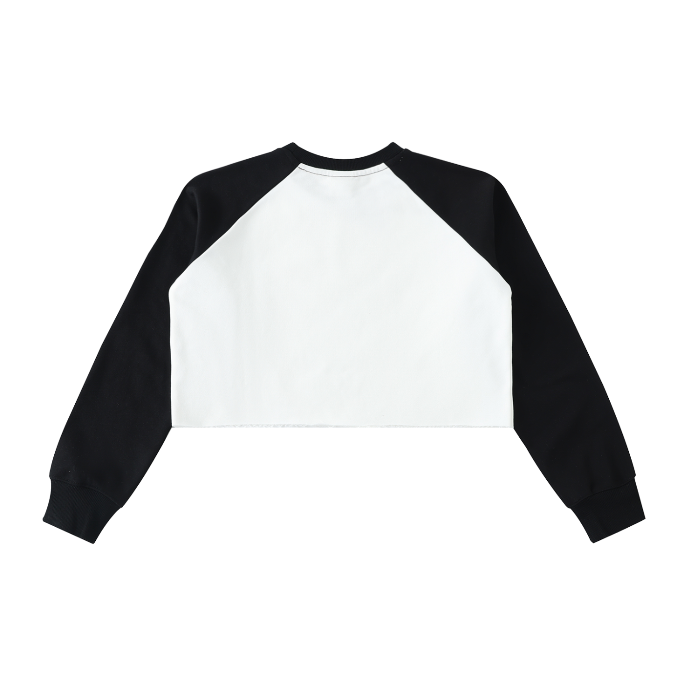 princess big dawg color block cropped raw hem sweatshirt in black and white by virgo design