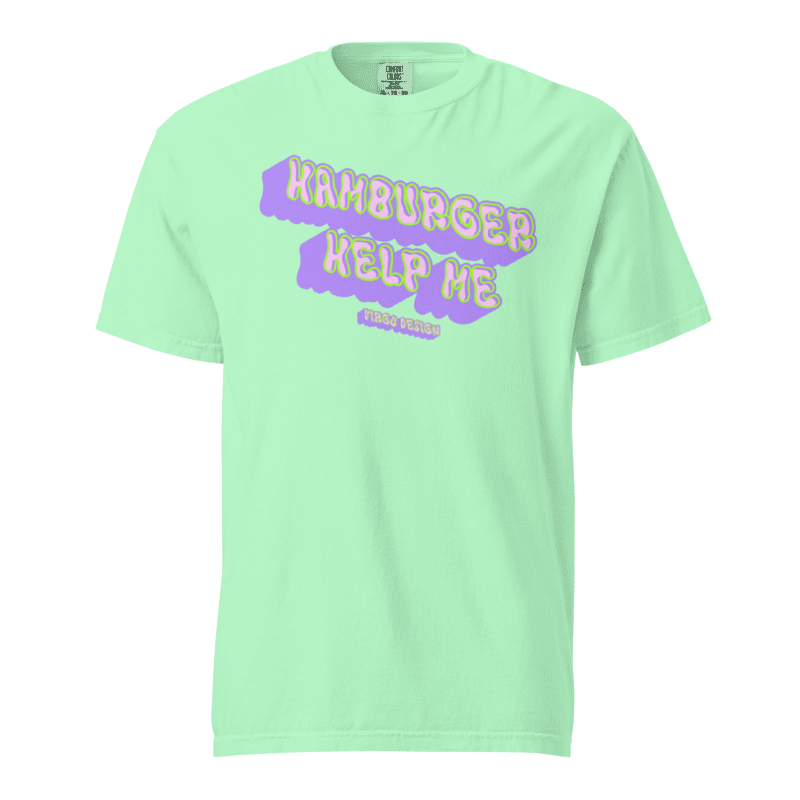hamburger help me neon tee by virgo design