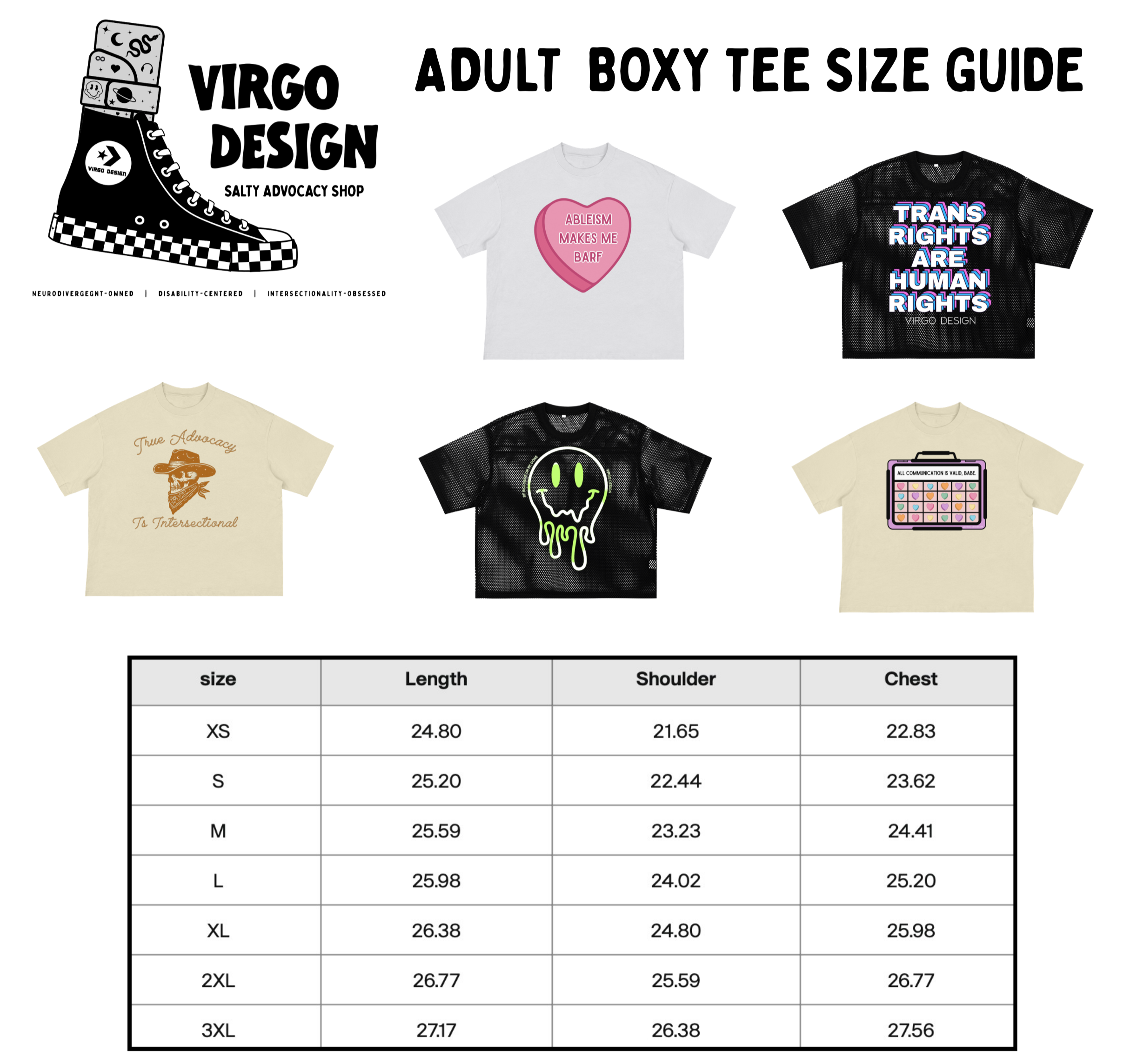 boxy tee size guide