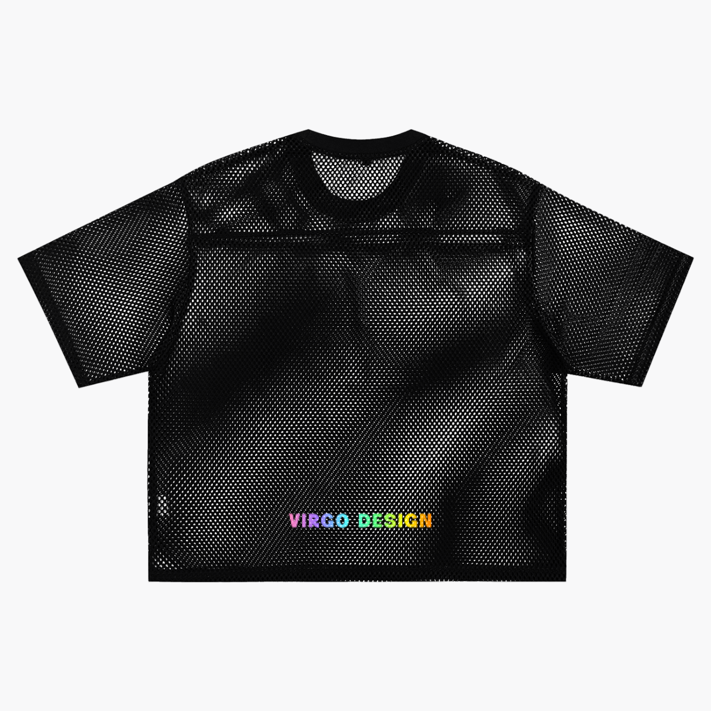 queer and trans disabled baddies for the liberation of all black see through mesh tee with rainbow text by virgo design