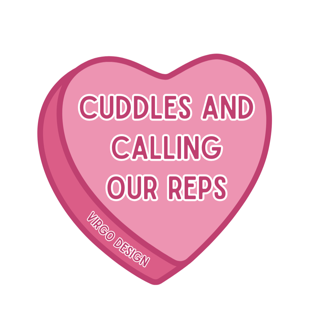 cuddles and calling our reps pink candy heart waterproof vinyl sticker