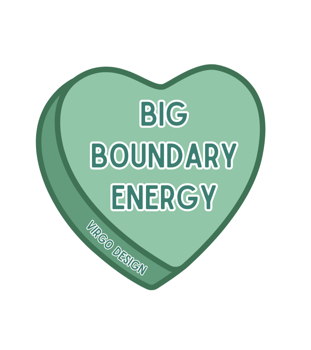 big boundary energy green candy heart waterproof vinyl sticker