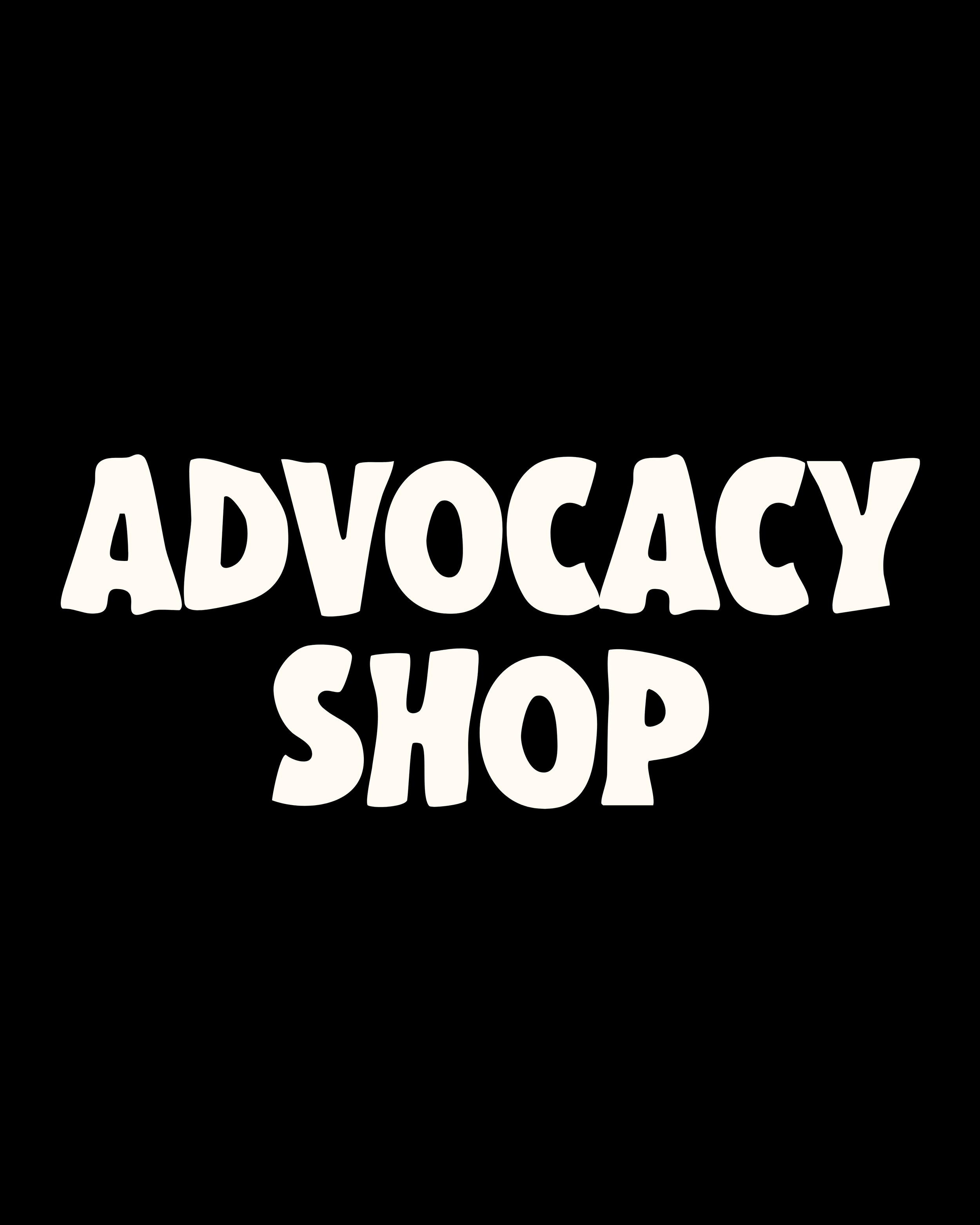 Black background with bold, white text that reads 'Advocacy Shop'.