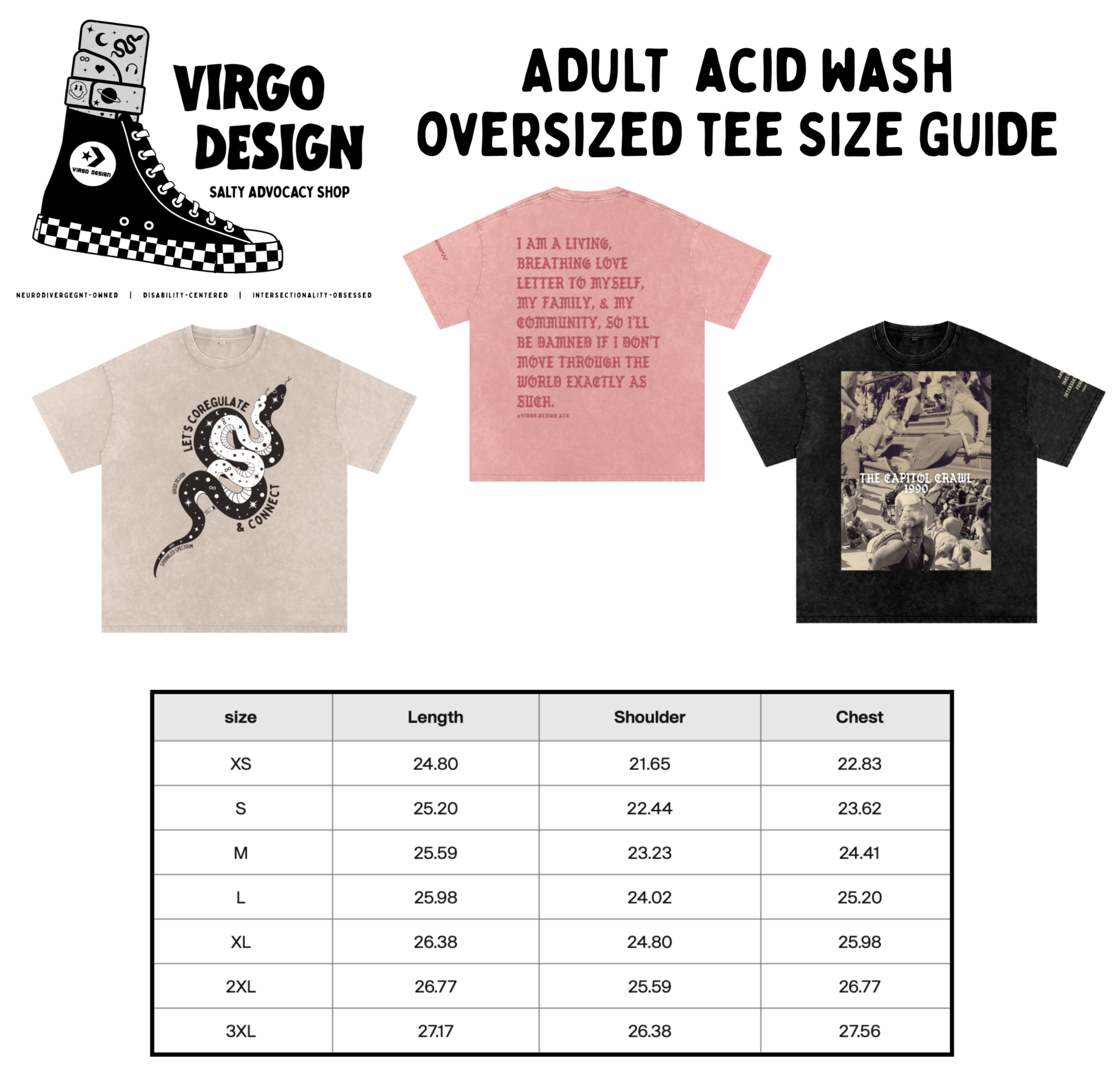 capitol crawl tee size guide