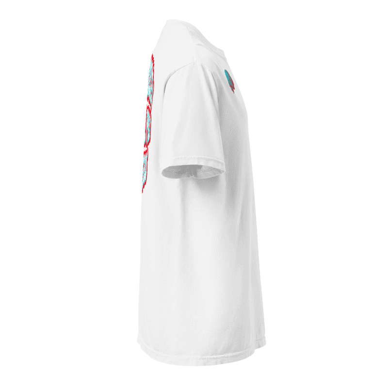 side profile view of the Brain on the front,  text that reads "Educate yourself on cerebral palsy, ya silly nerds" on the back. This tee comes in white with turquoise and red accents