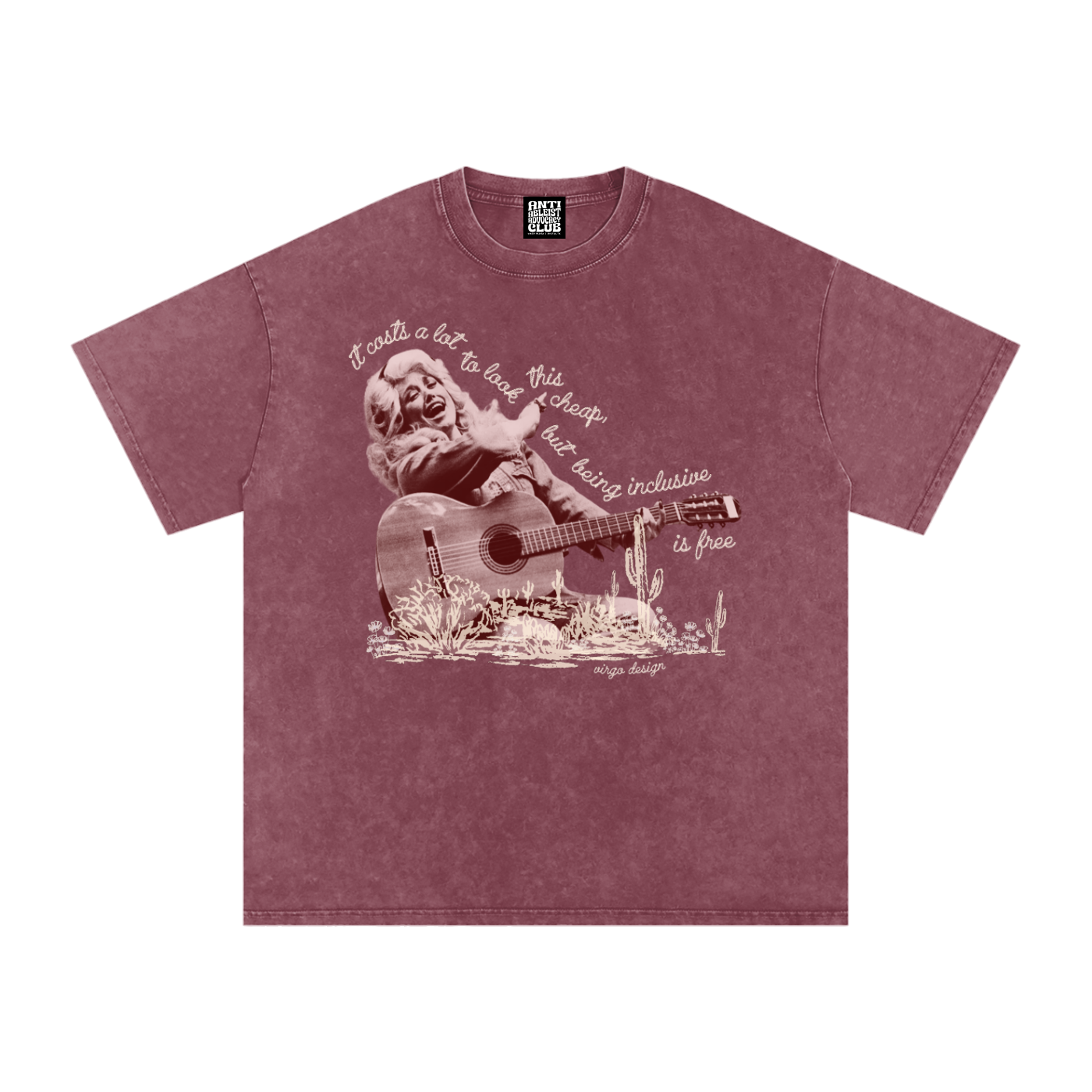 it costs a lot to look this cheap, but inclusion is free oversized acid wash tee by virgo design