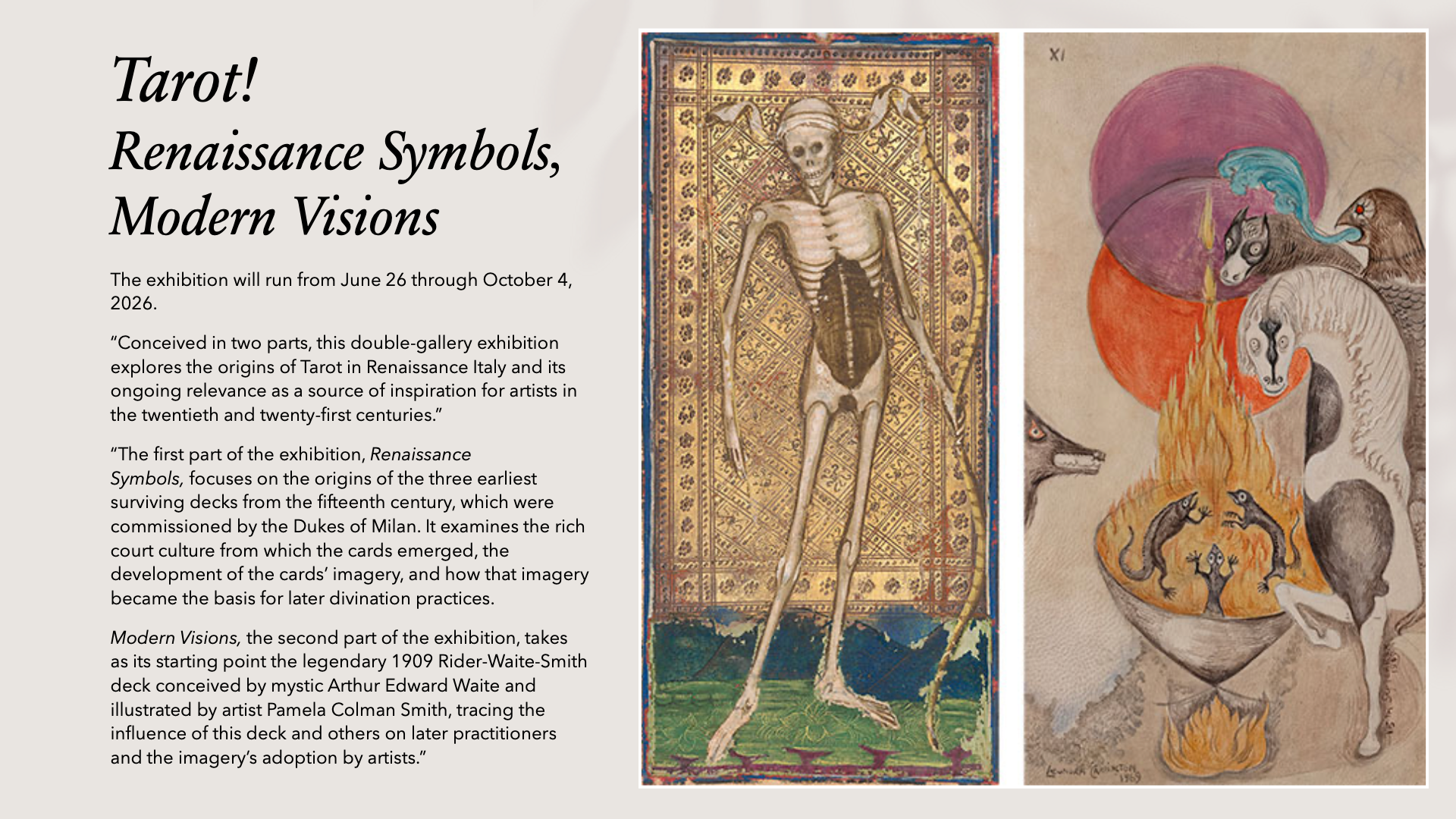 About "Tarot! Renaissance Symbols, Modern Visions"