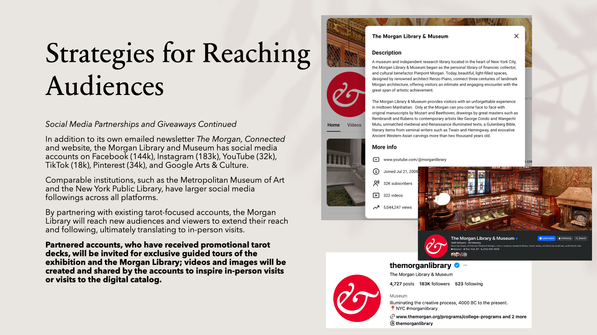 Strategies for Reaching Audiences Continued